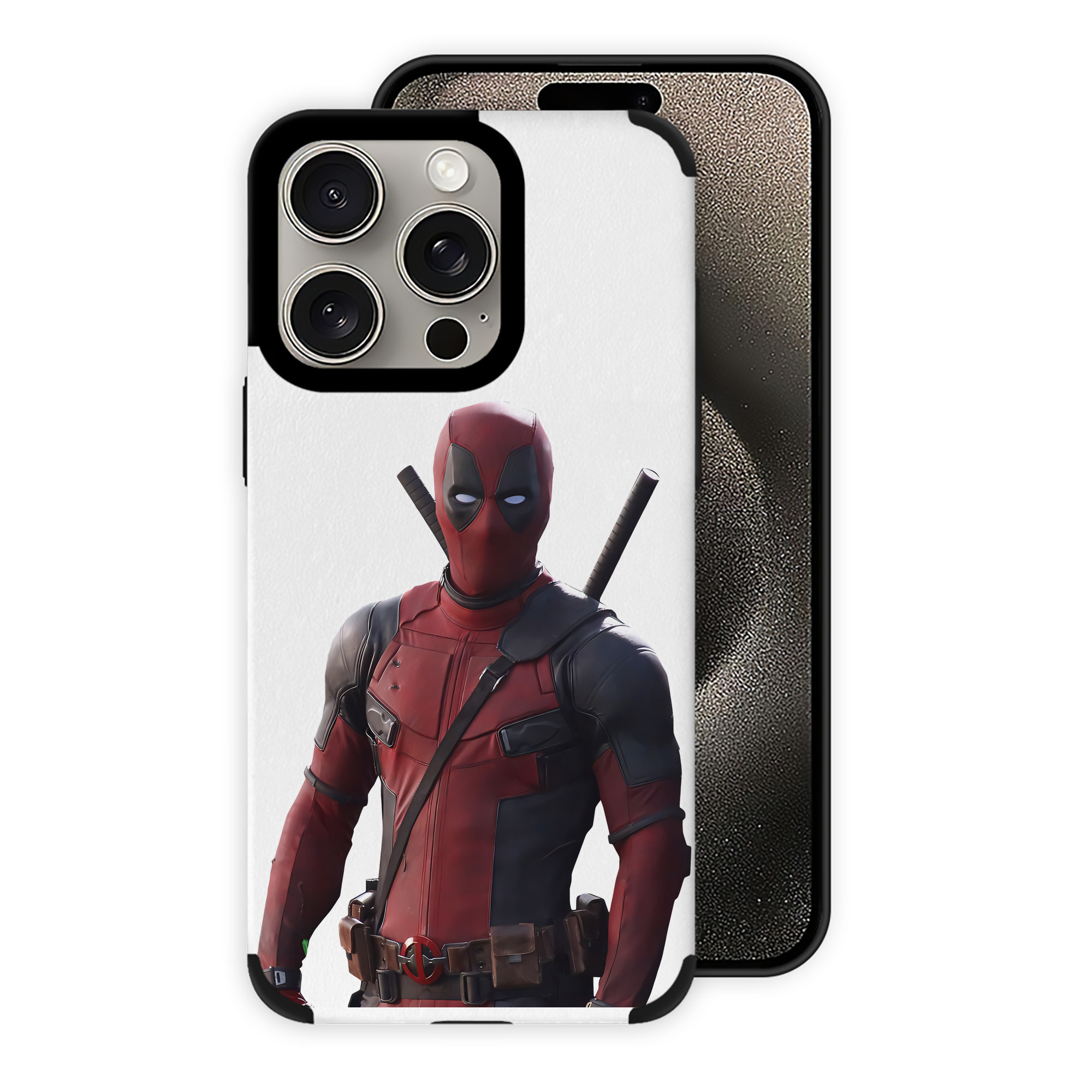 （画像用） Deadpool デッドプール 【iPhone15ProMax対応】 PUレザー スマホケース 耐衝撃＆黄変防止