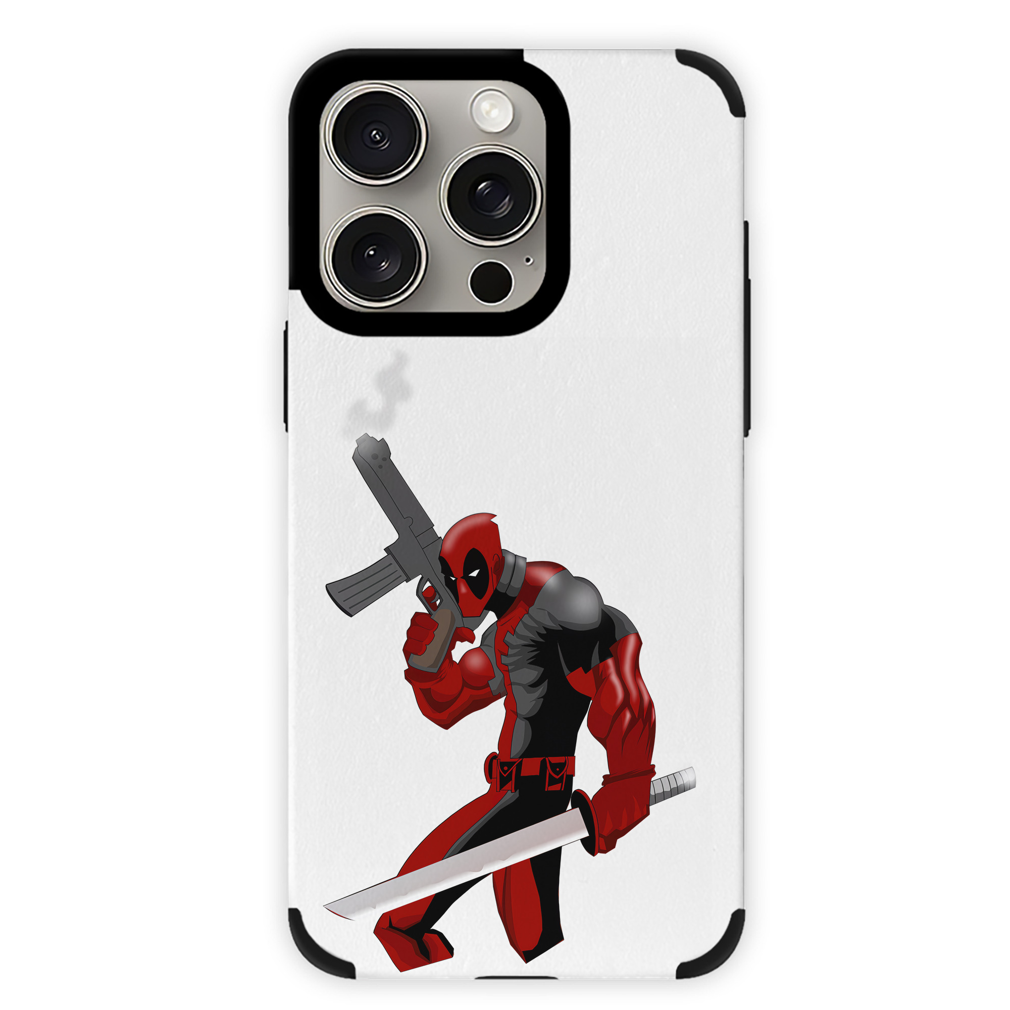 （画像用） Deadpool デッドプール 【iPhone15ProMax対応】 PUレザー スマホケース 耐衝撃＆黄変防止