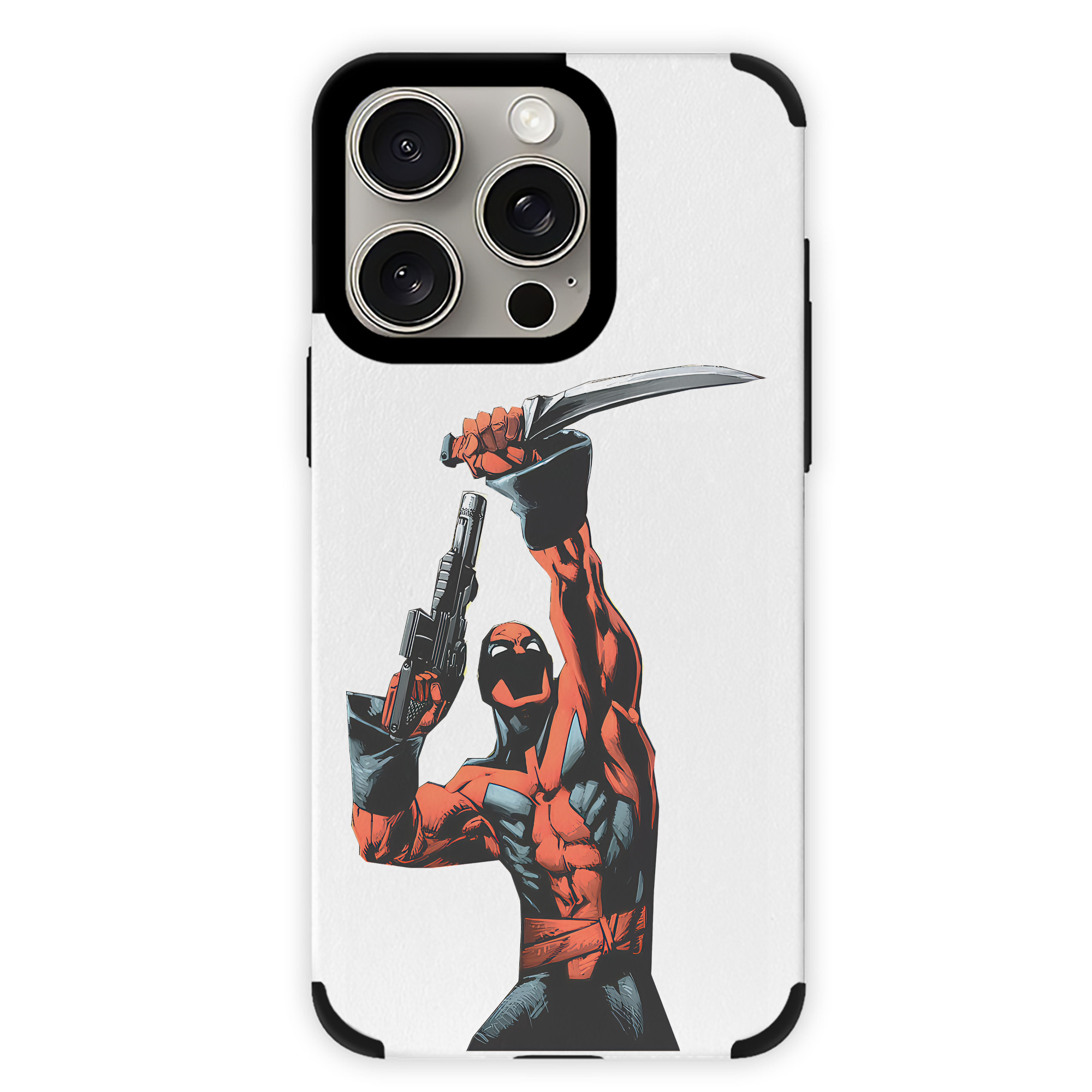 （画像用） Deadpool デッドプール 【iPhone15ProMax対応】 PUレザー スマホケース 耐衝撃＆黄変防止