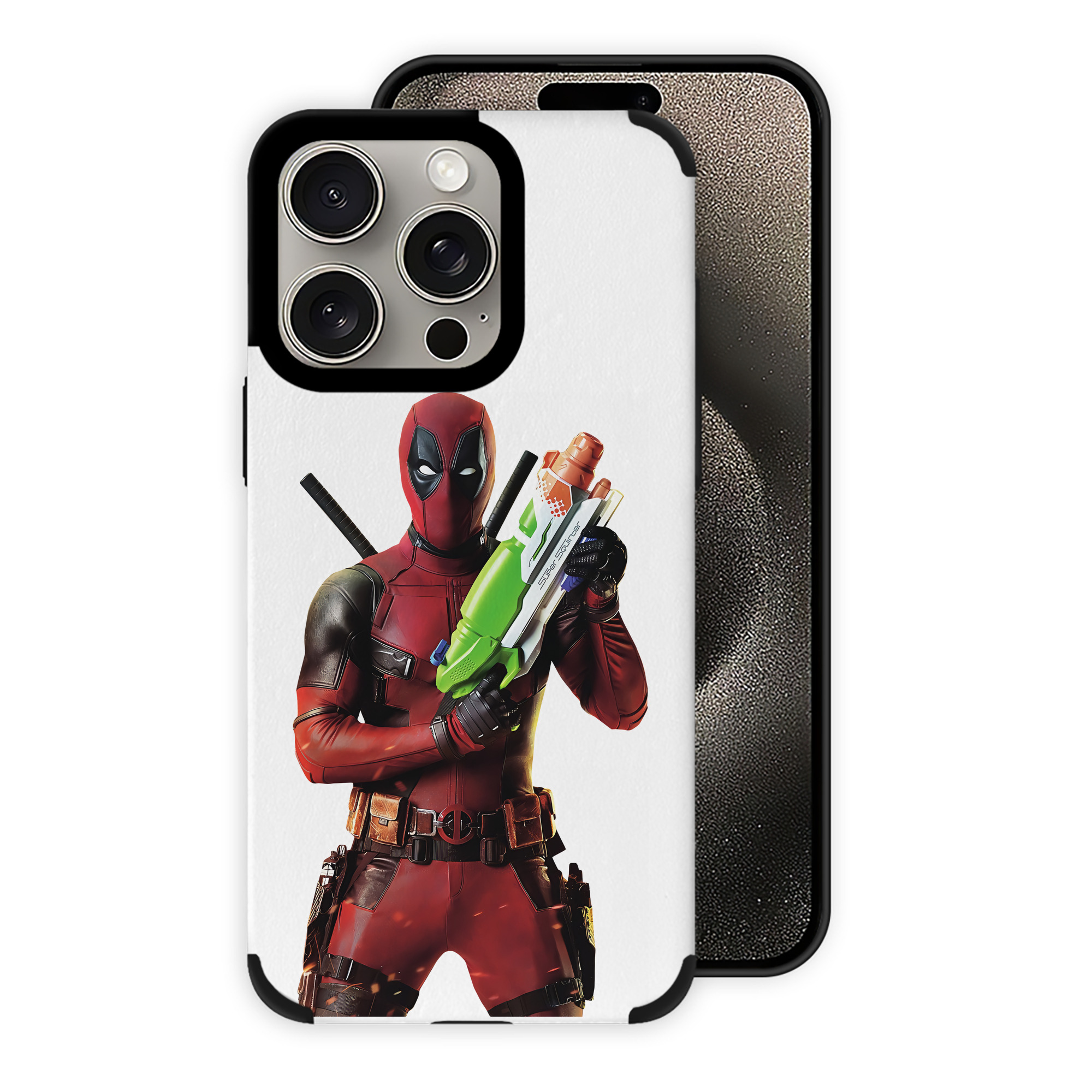 （画像用） Deadpool デッドプール 【iPhone15ProMax対応】 PUレザー スマホケース 耐衝撃＆黄変防止