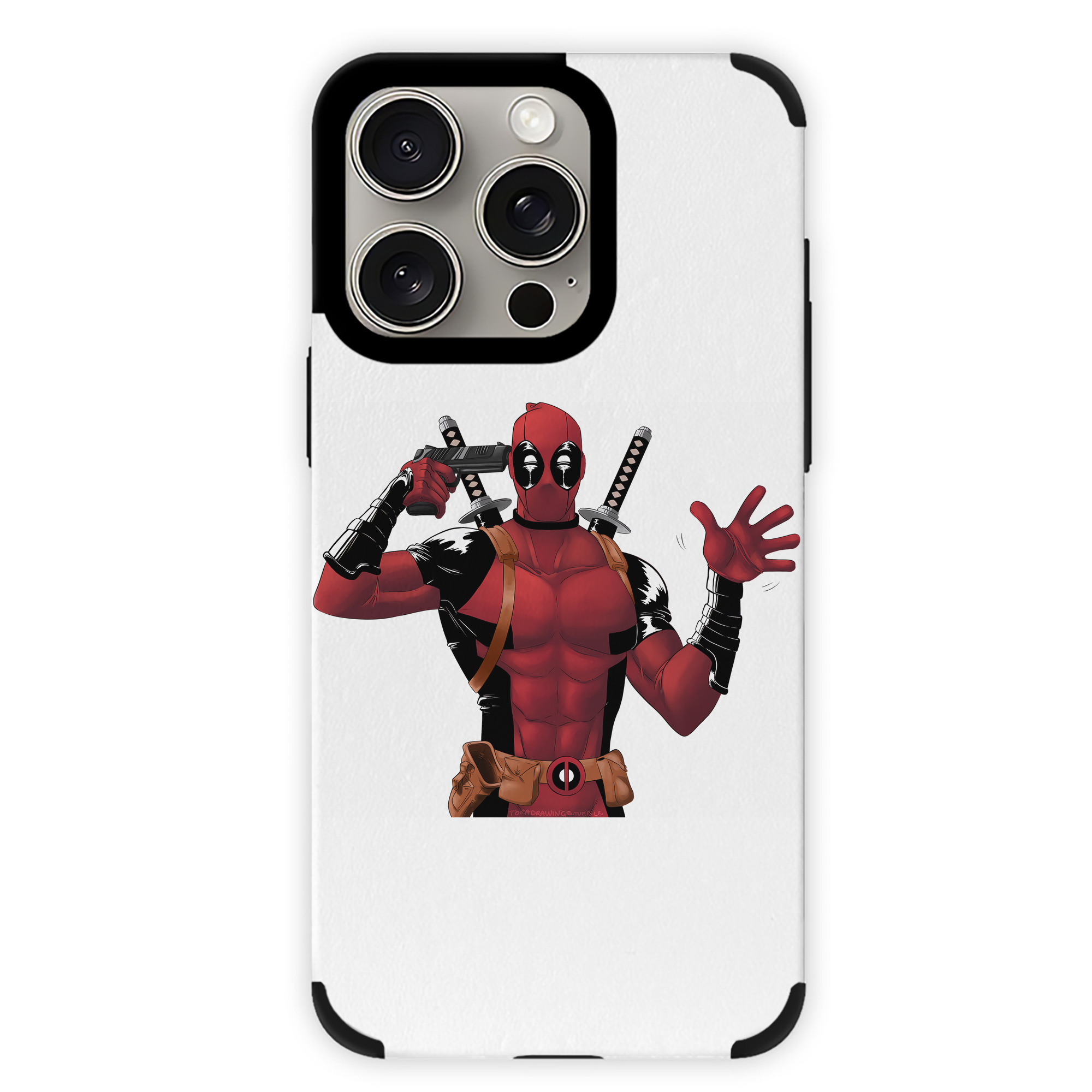 （画像用） Deadpool デッドプール 【iPhone15ProMax対応】 PUレザー スマホケース 耐衝撃＆黄変防止