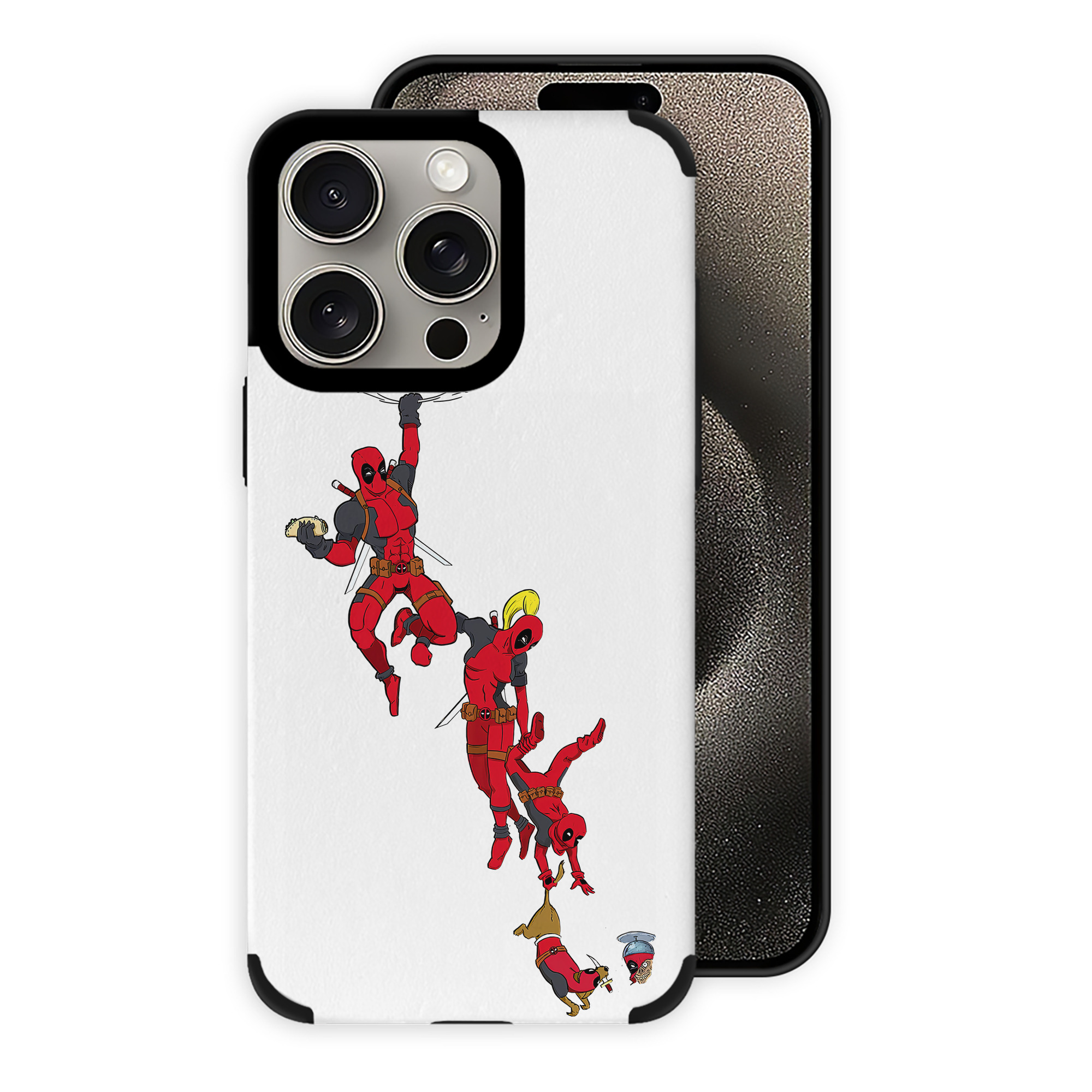 （画像用） Deadpool デッドプール 【iPhone15ProMax対応】 PUレザー スマホケース 耐衝撃＆黄変防止