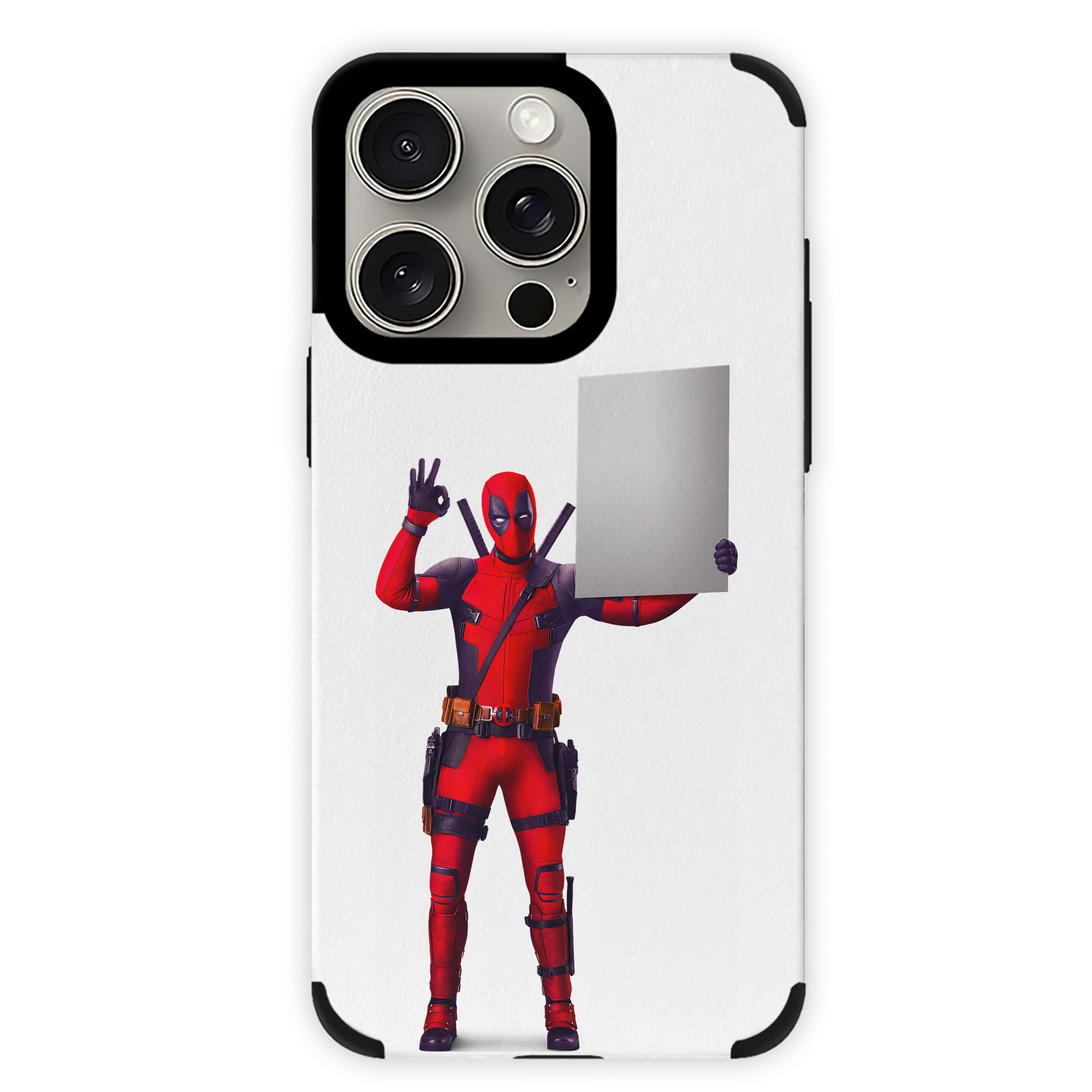 （画像用） Deadpool デッドプール 【iPhone15ProMax対応】 PUレザー スマホケース 耐衝撃＆黄変防止