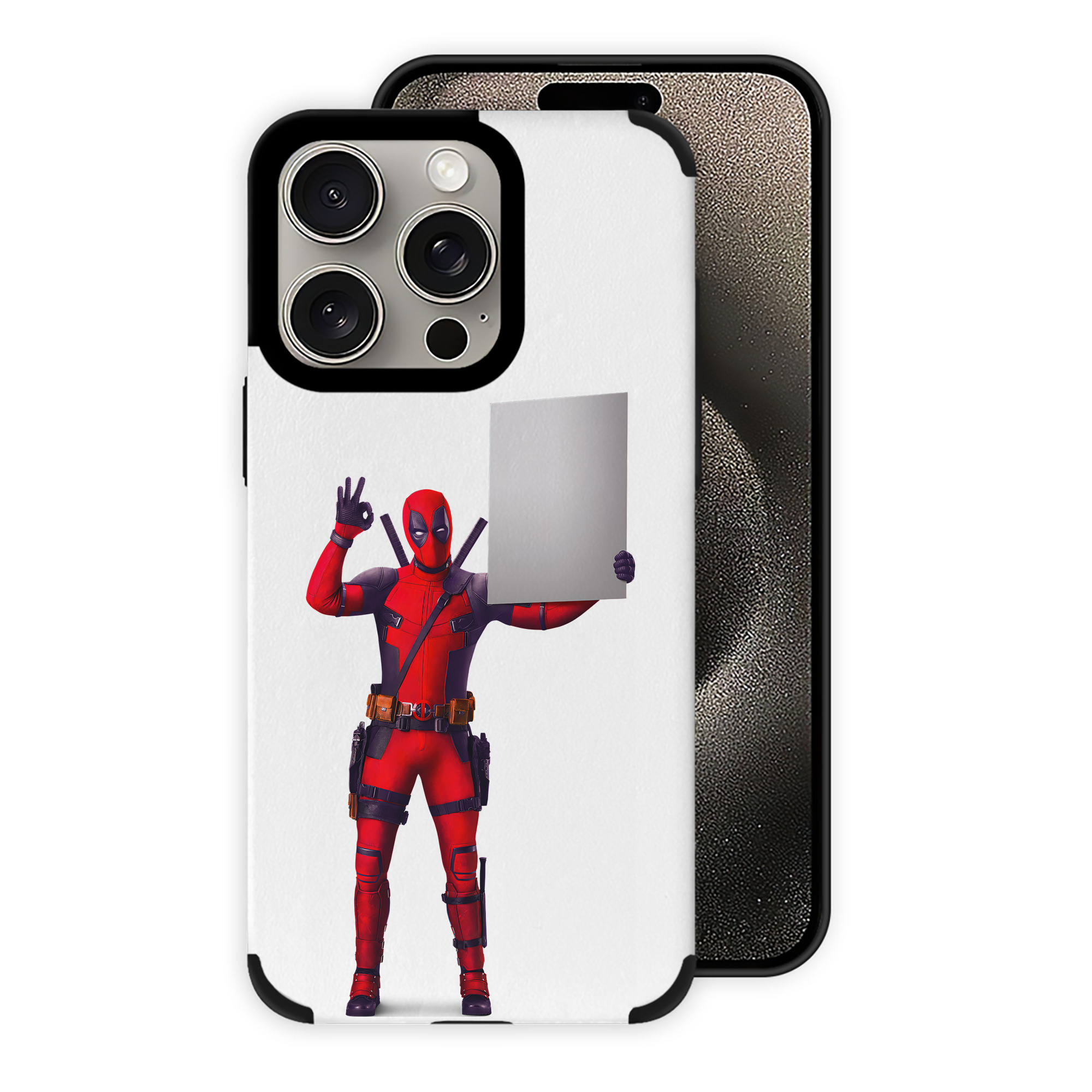 （画像用） Deadpool デッドプール 【iPhone15ProMax対応】 PUレザー スマホケース 耐衝撃＆黄変防止