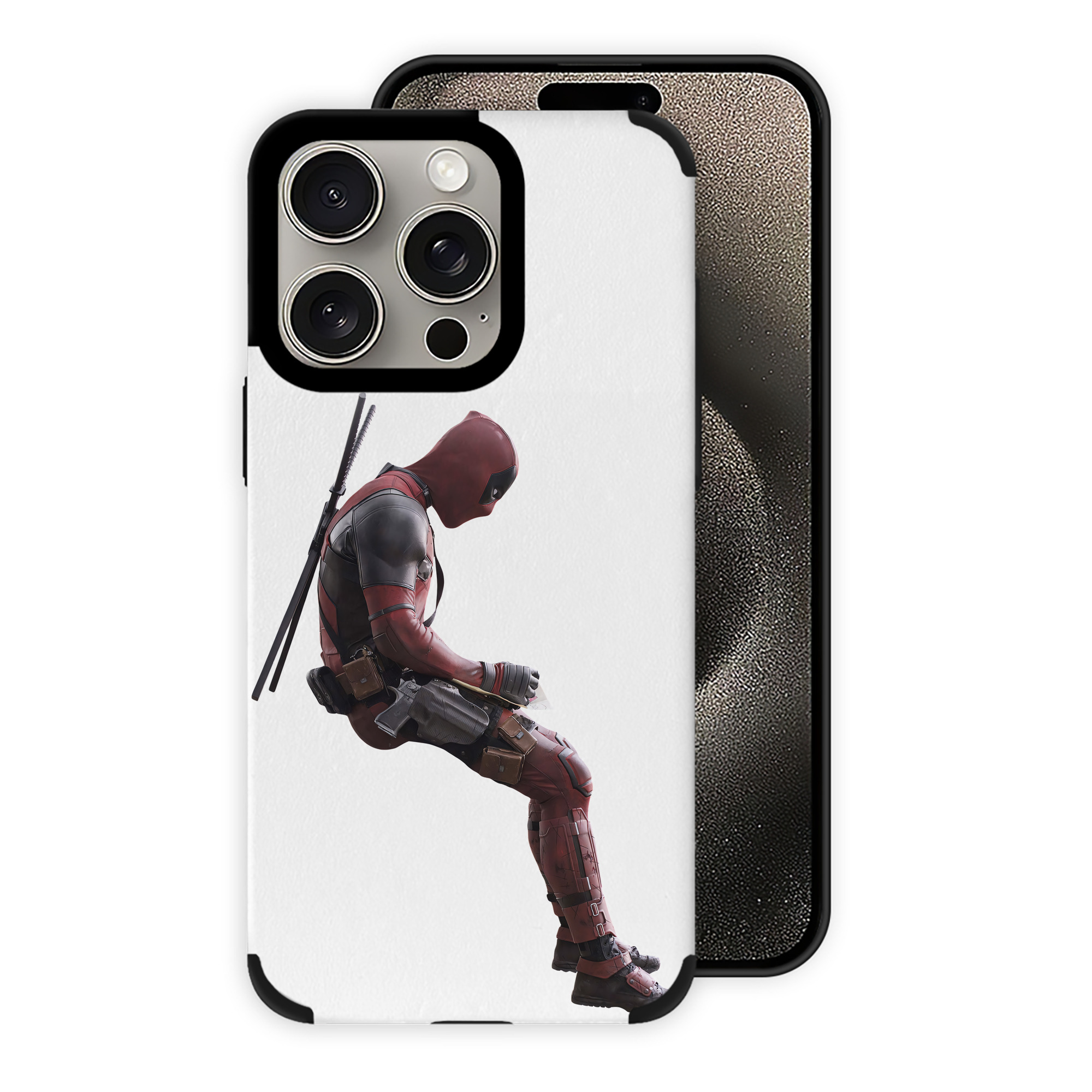 （画像用） Deadpool デッドプール 【iPhone15ProMax対応】 PUレザー スマホケース 耐衝撃＆黄変防止
