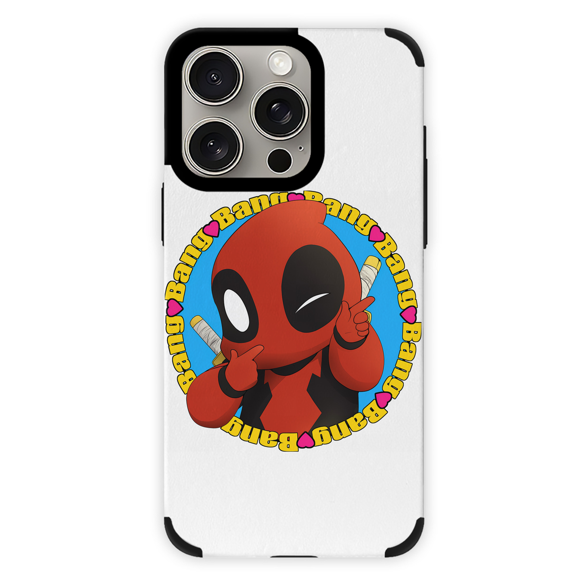 （画像用） Deadpool デッドプール 【iPhone15ProMax対応】 PUレザー スマホケース 耐衝撃＆黄変防止