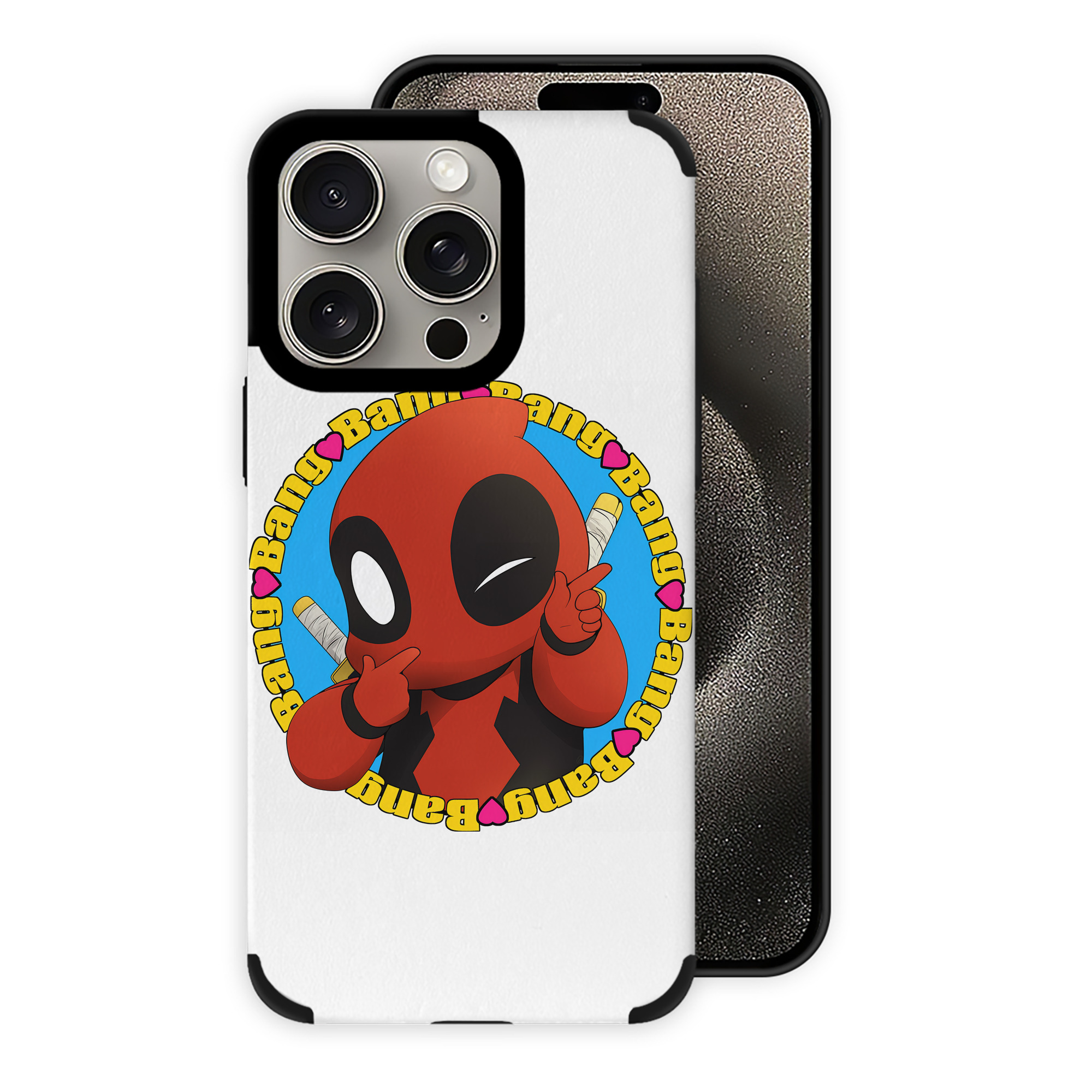 （画像用） Deadpool デッドプール 【iPhone15ProMax対応】 PUレザー スマホケース 耐衝撃＆黄変防止