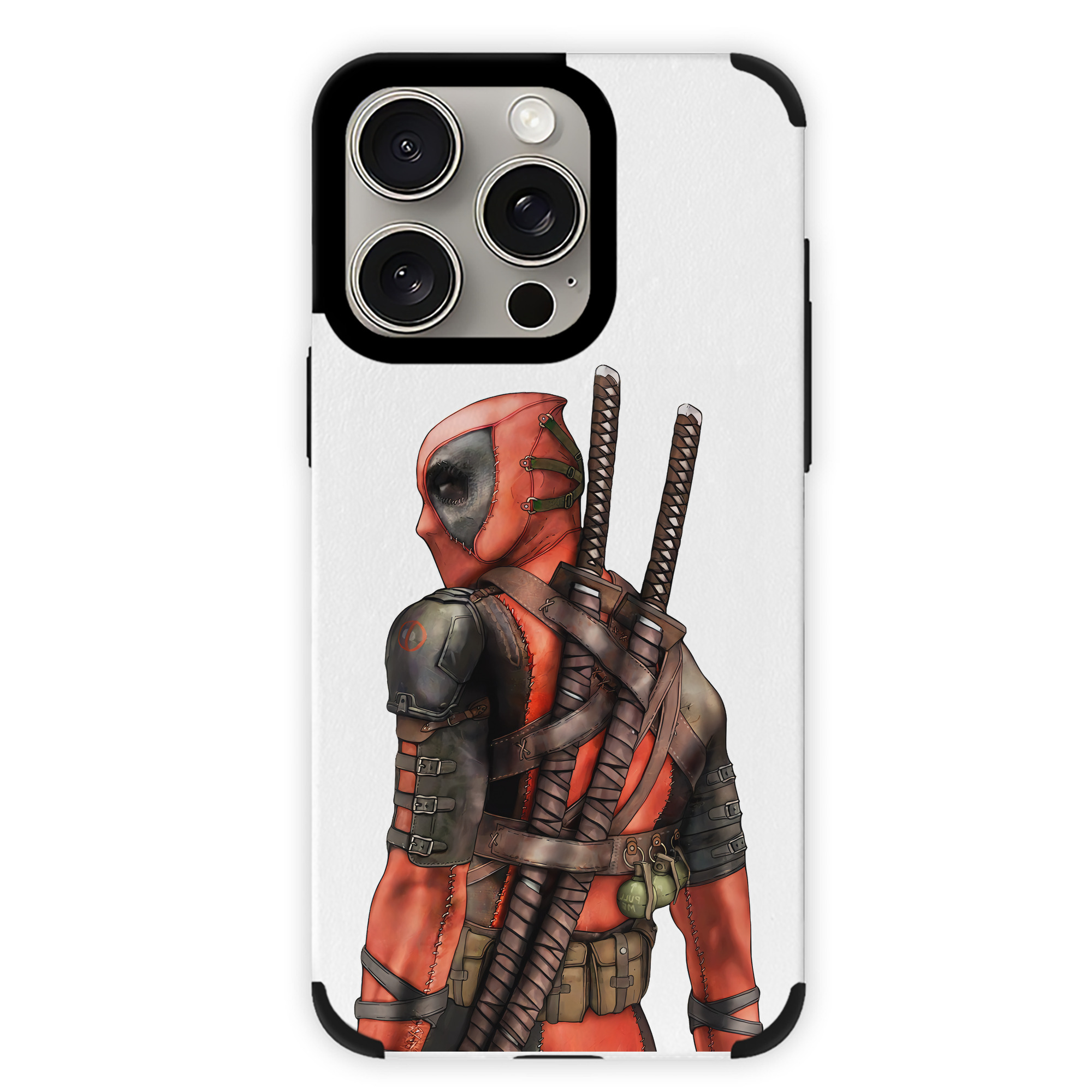 （画像用） Deadpool デッドプール 【iPhone15ProMax対応】 PUレザー スマホケース 耐衝撃＆黄変防止