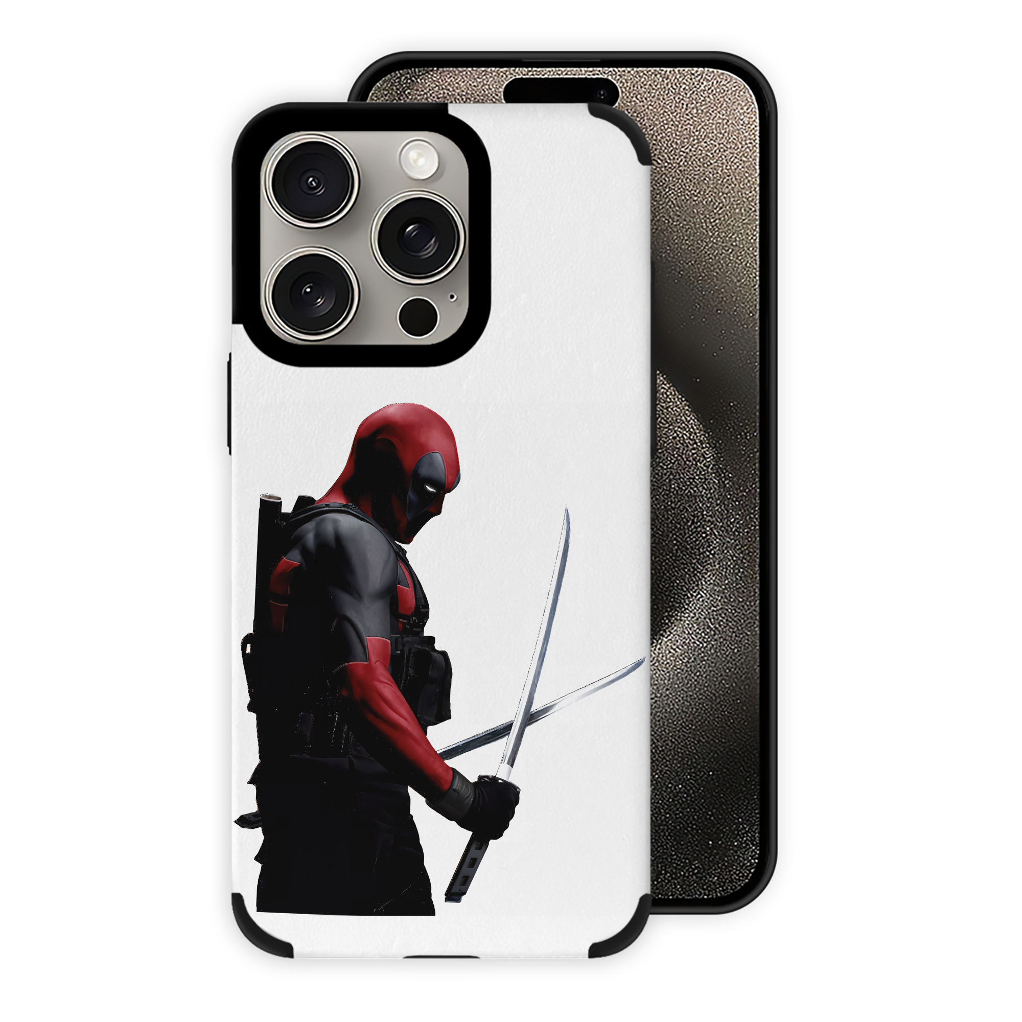 （画像用） Deadpool デッドプール 【iPhone15ProMax対応】 PUレザー スマホケース 耐衝撃＆黄変防止