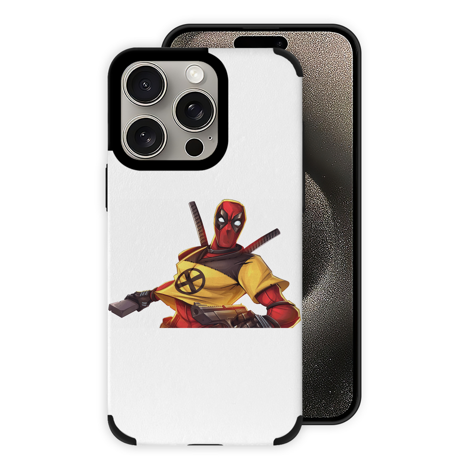 （画像用） Deadpool デッドプール 【iPhone15ProMax対応】 PUレザー スマホケース 耐衝撃＆黄変防止