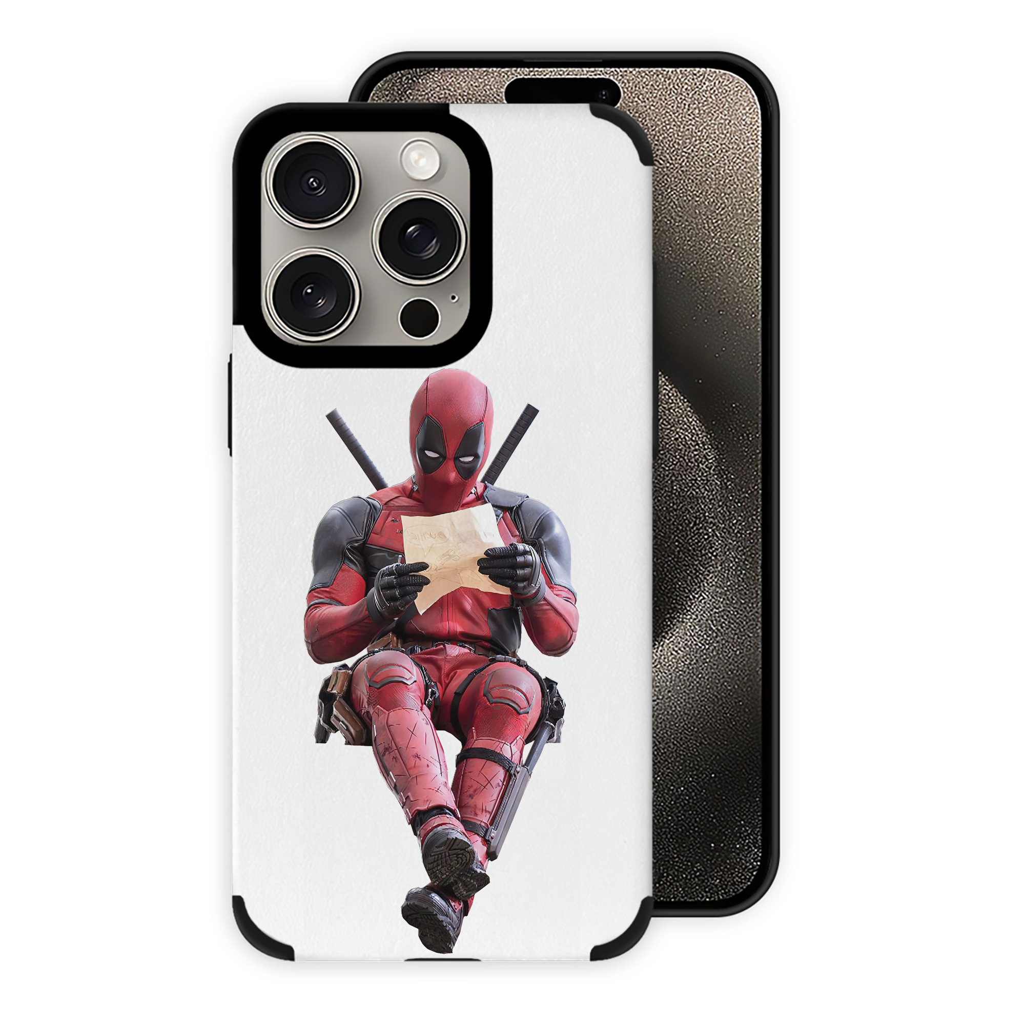 （画像用） Deadpool デッドプール 【iPhone15ProMax対応】 PUレザー スマホケース 耐衝撃＆黄変防止