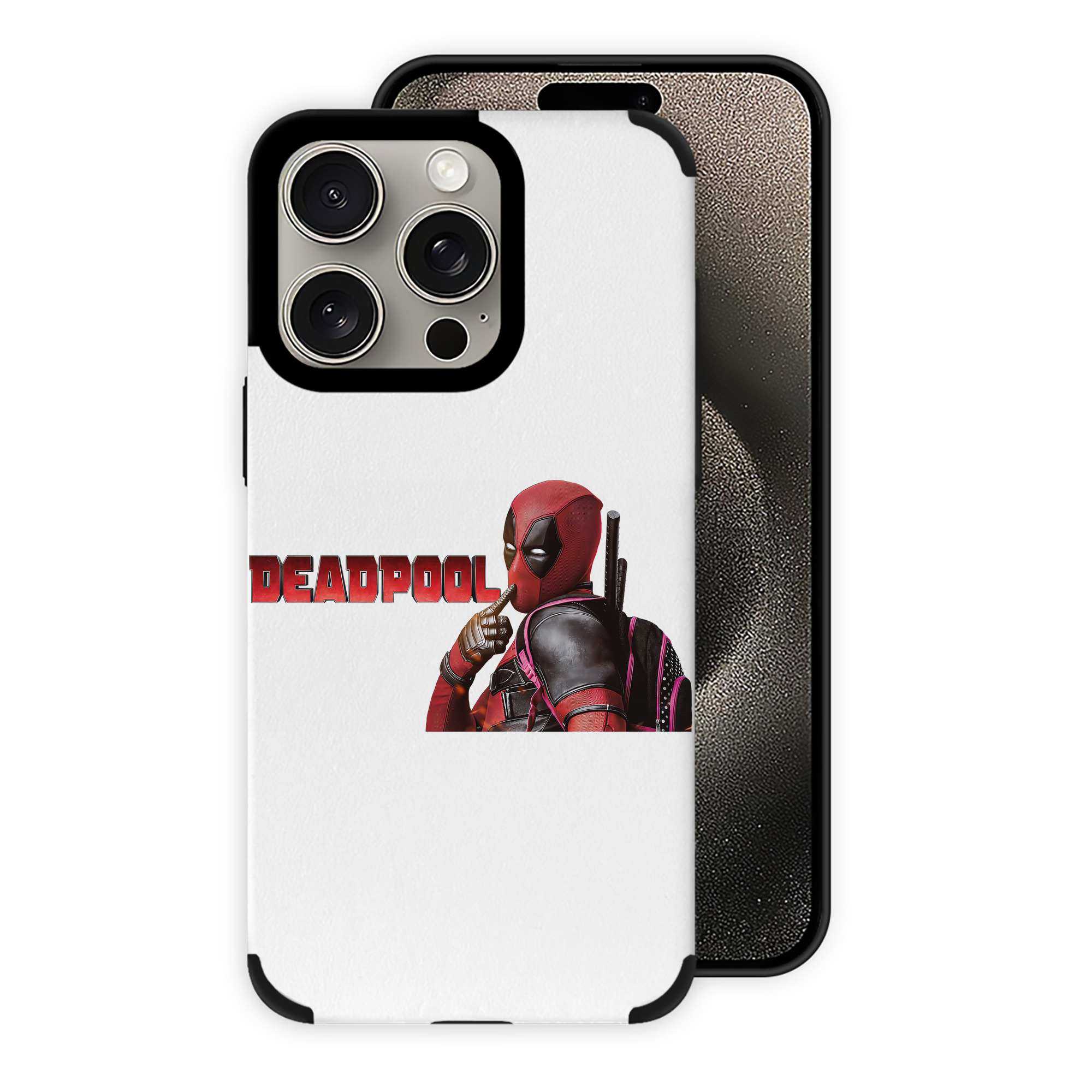 （画像用） Deadpool デッドプール 【iPhone15ProMax対応】 PUレザー スマホケース 耐衝撃＆黄変防止