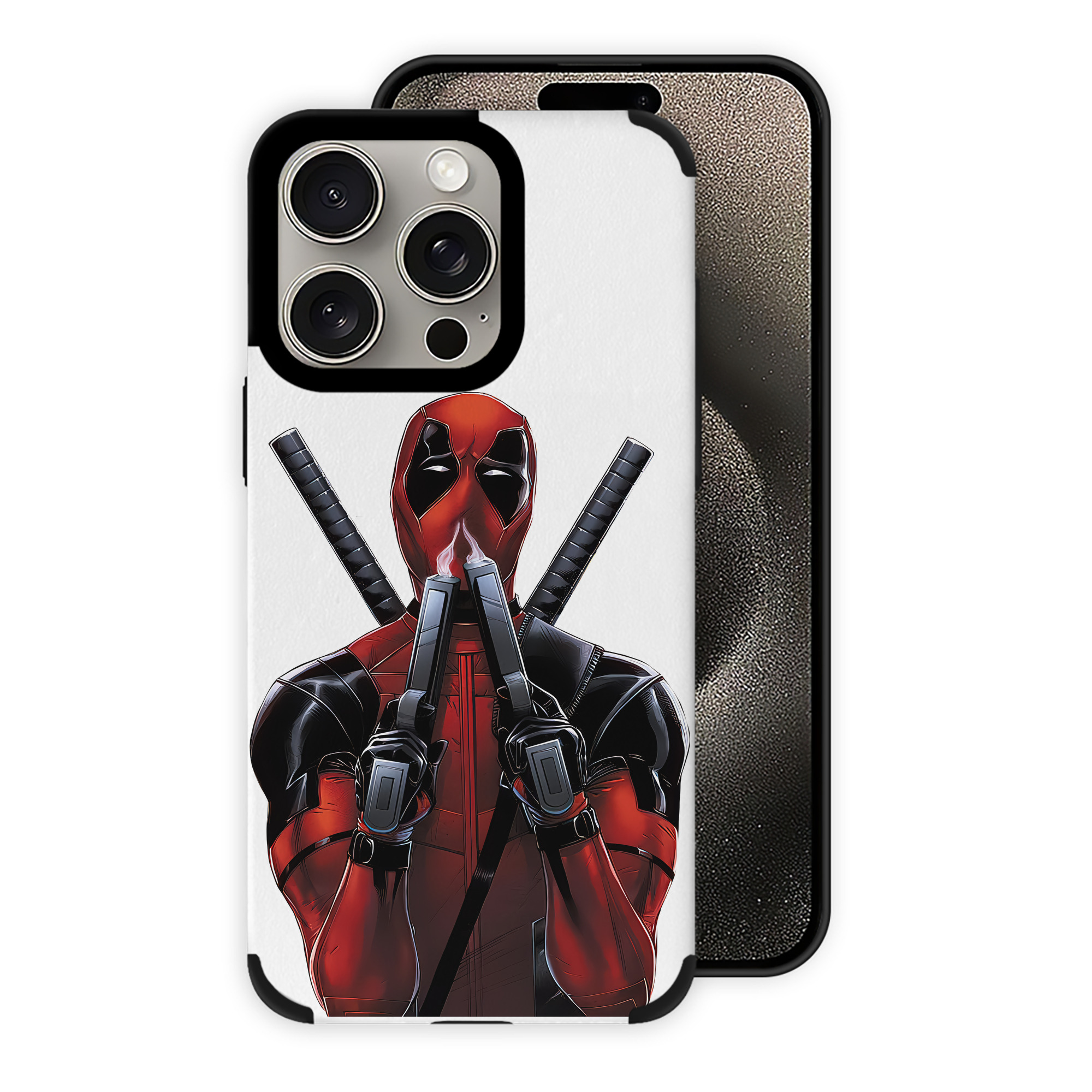 （画像用） Deadpool デッドプール 【iPhone15ProMax対応】 PUレザー スマホケース 耐衝撃＆黄変防止