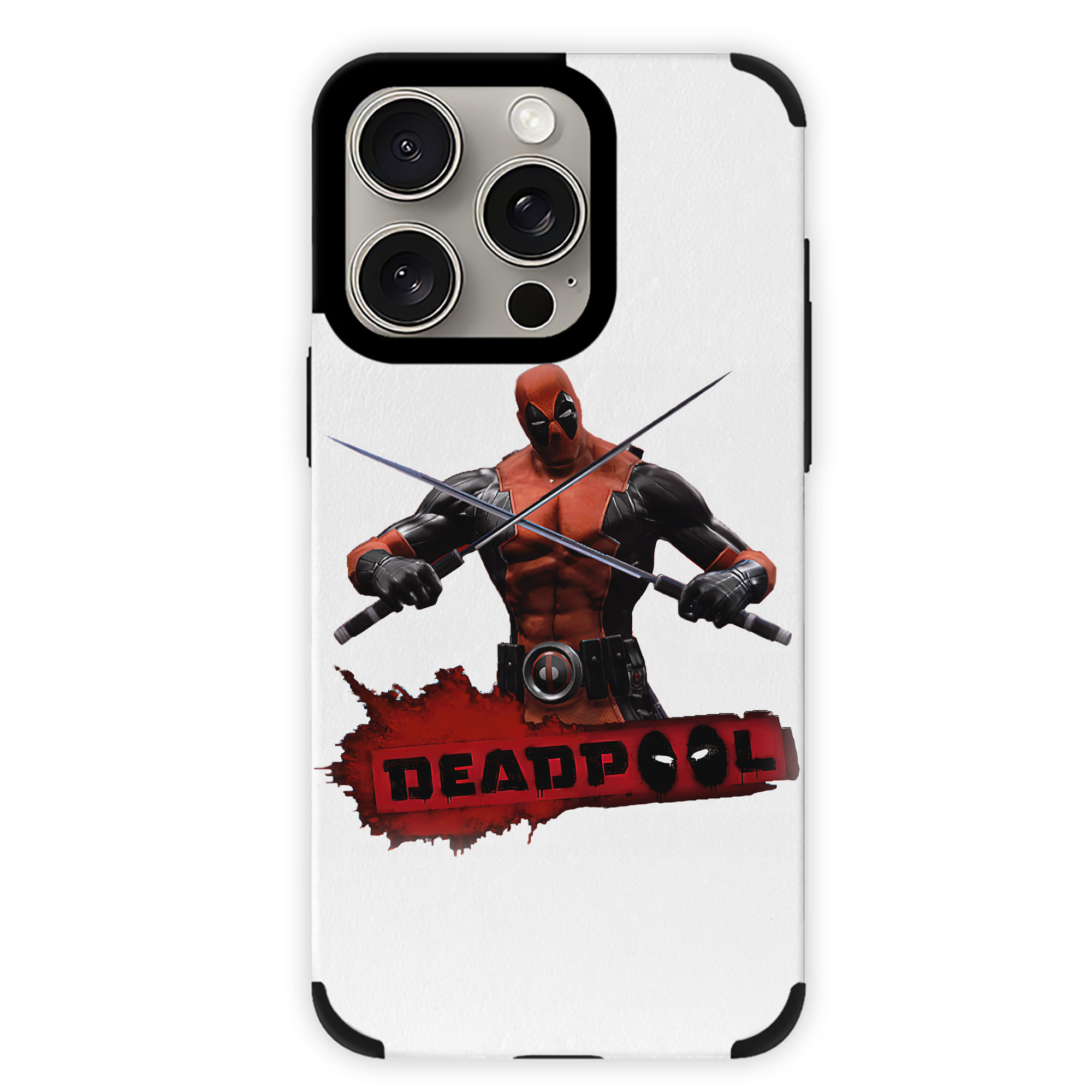 （画像用） Deadpool デッドプール 【iPhone15ProMax対応】 PUレザー スマホケース 耐衝撃＆黄変防止