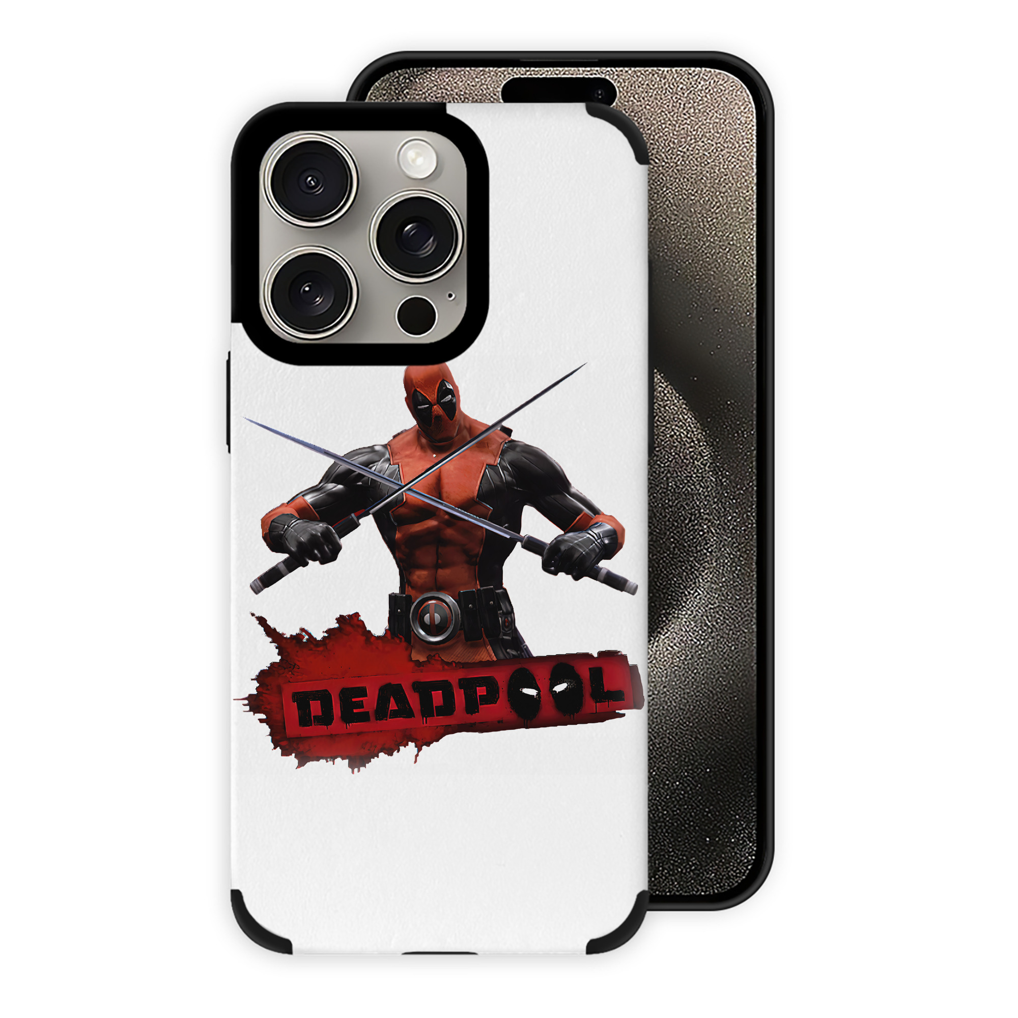 （画像用） Deadpool デッドプール 【iPhone15ProMax対応】 PUレザー スマホケース 耐衝撃＆黄変防止