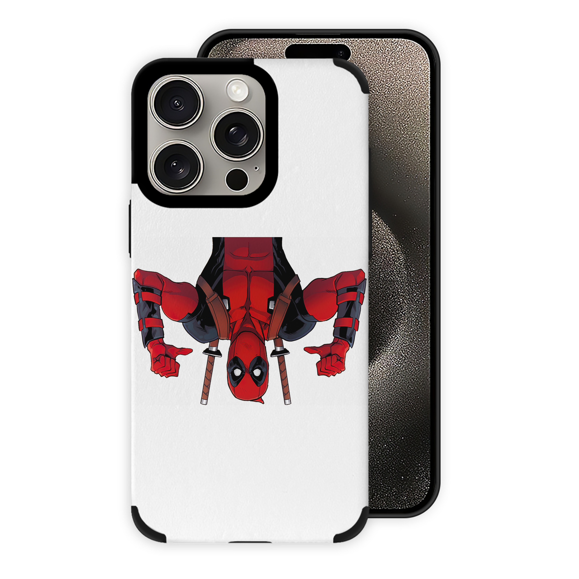 （画像用） Deadpool デッドプール 【iPhone15ProMax対応】 PUレザー スマホケース 耐衝撃＆黄変防止