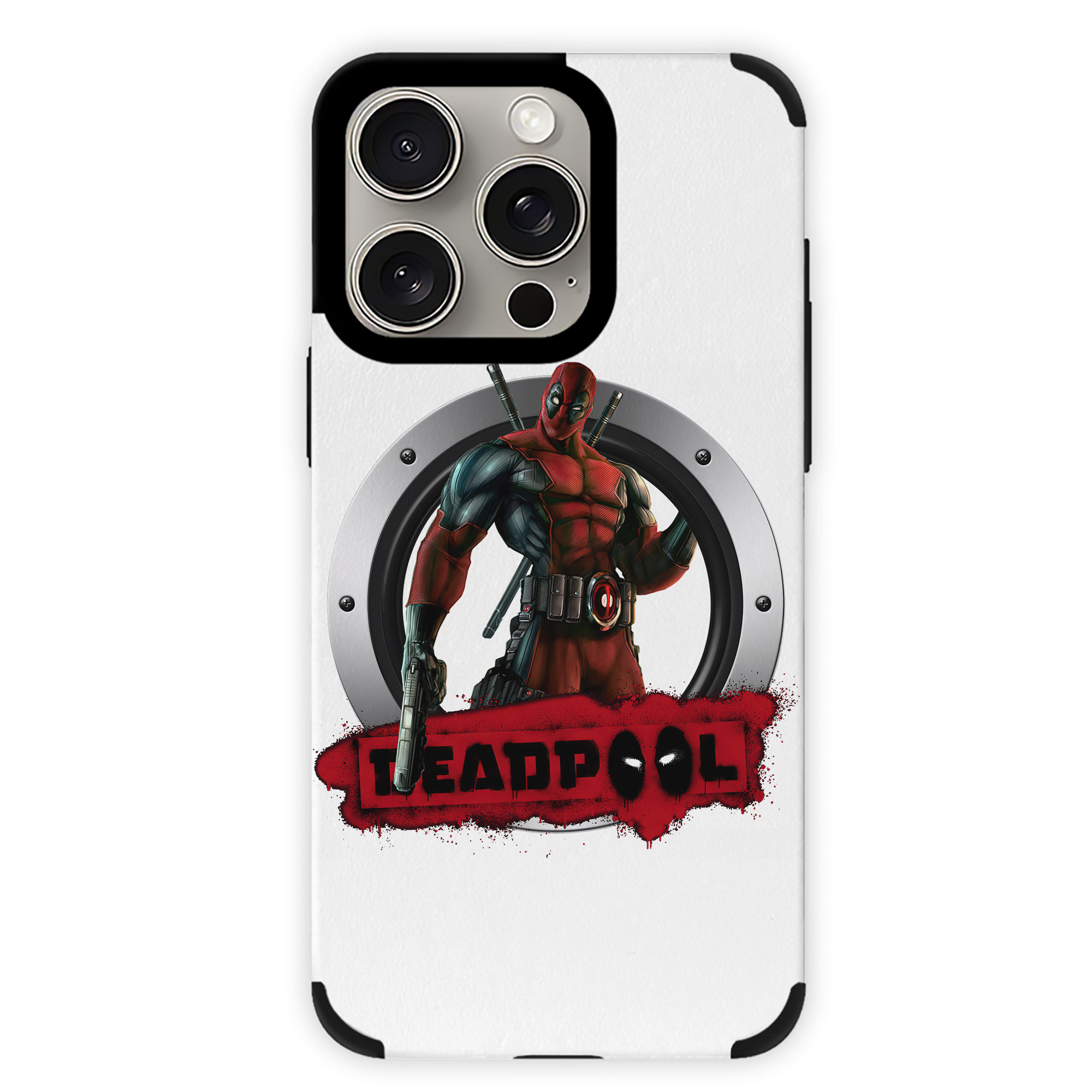 （画像用） Deadpool デッドプール 【iPhone15ProMax対応】 PUレザー スマホケース 耐衝撃＆黄変防止