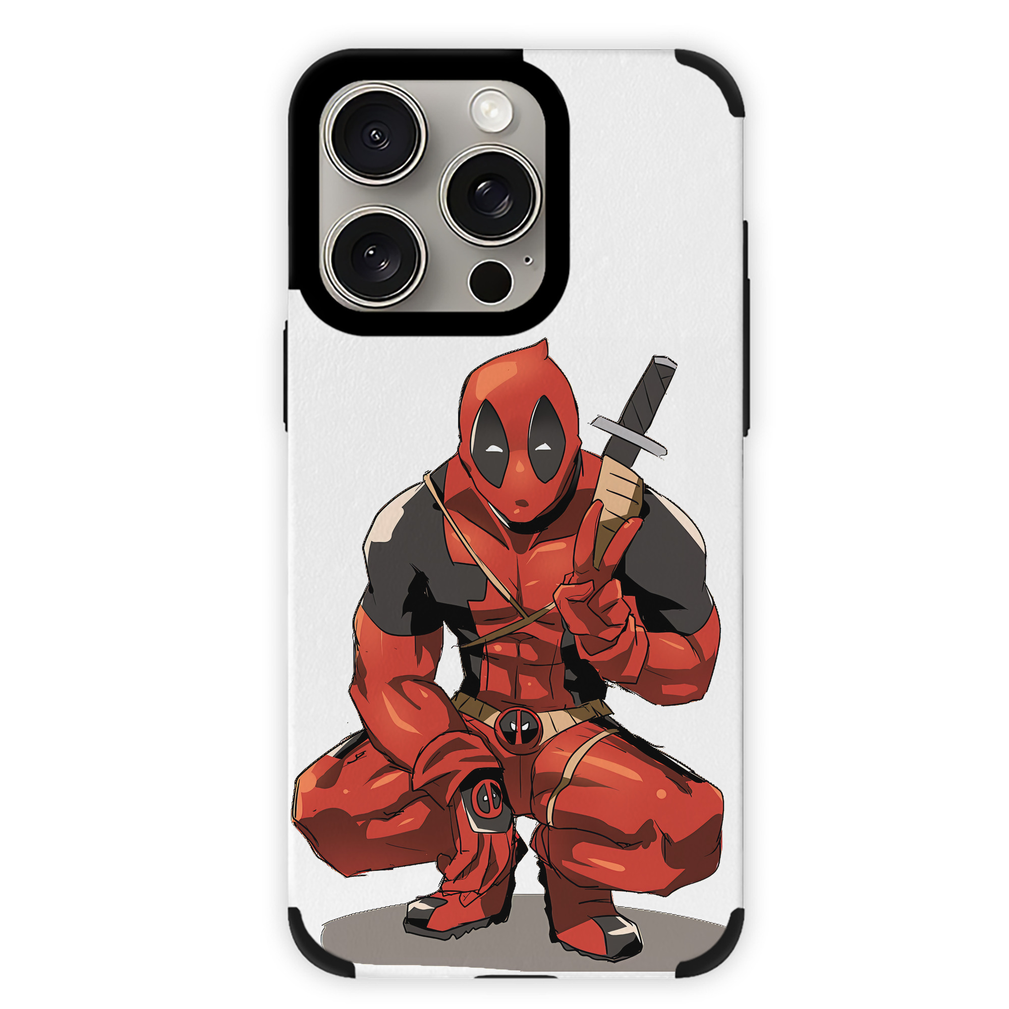 （画像用） Deadpool デッドプール 【iPhone15ProMax対応】 PUレザー スマホケース 耐衝撃＆黄変防止