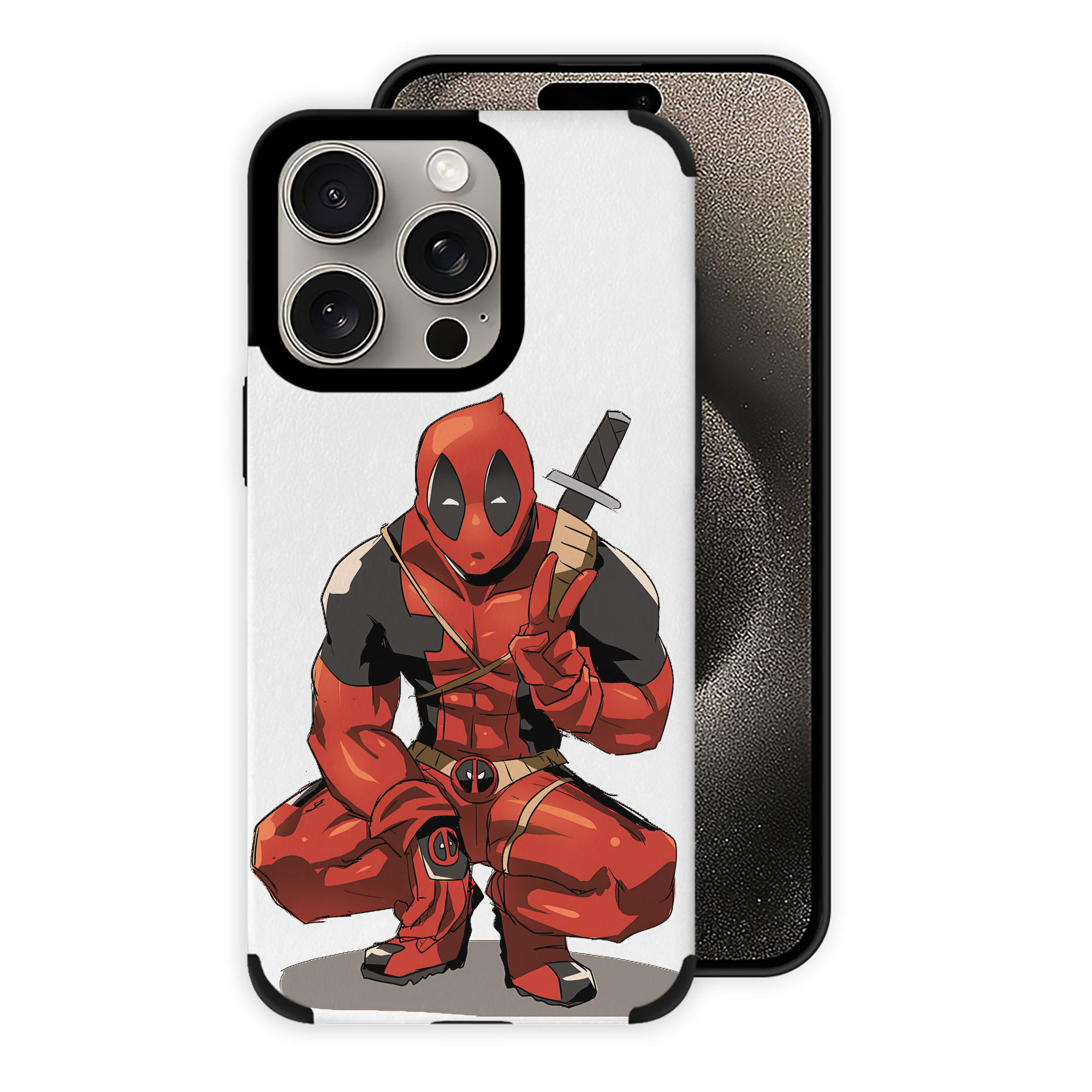 （画像用） Deadpool デッドプール 【iPhone15ProMax対応】 PUレザー スマホケース 耐衝撃＆黄変防止