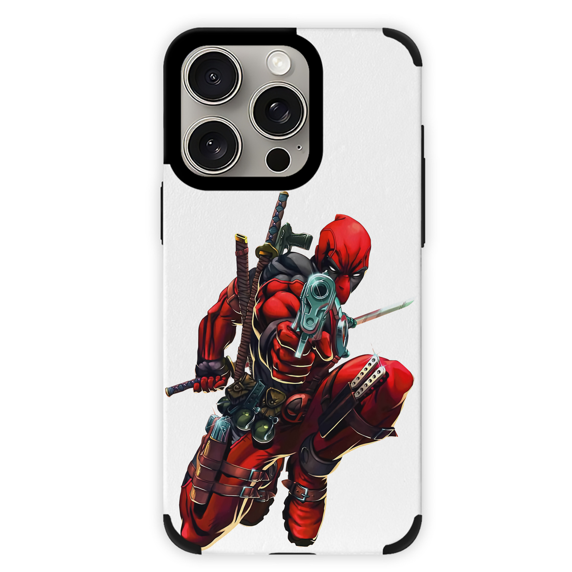 （画像用） Deadpool デッドプール 【iPhone15ProMax対応】 PUレザー スマホケース 耐衝撃＆黄変防止