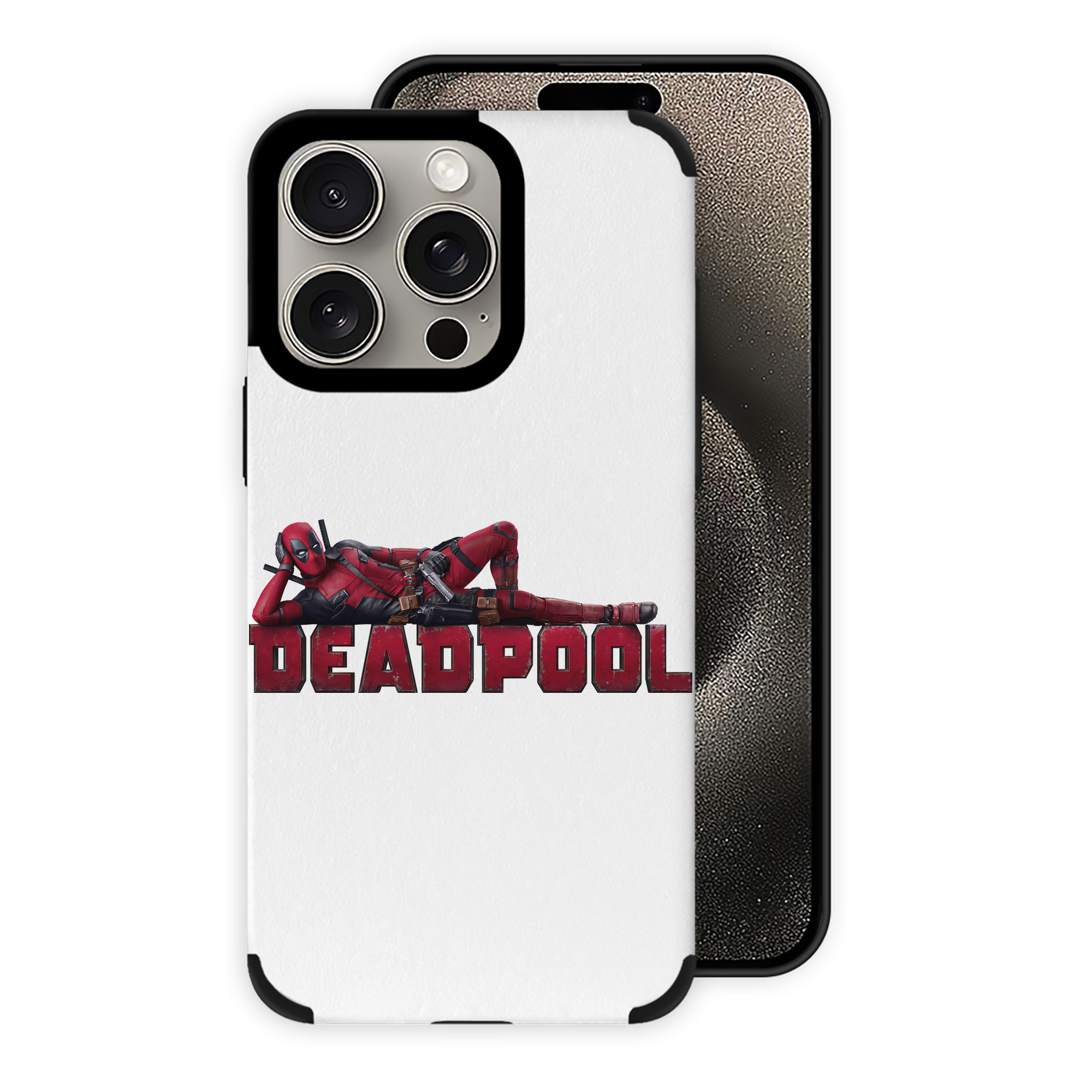 （画像用） Deadpool デッドプール 【iPhone15ProMax対応】 PUレザー スマホケース 耐衝撃＆黄変防止
