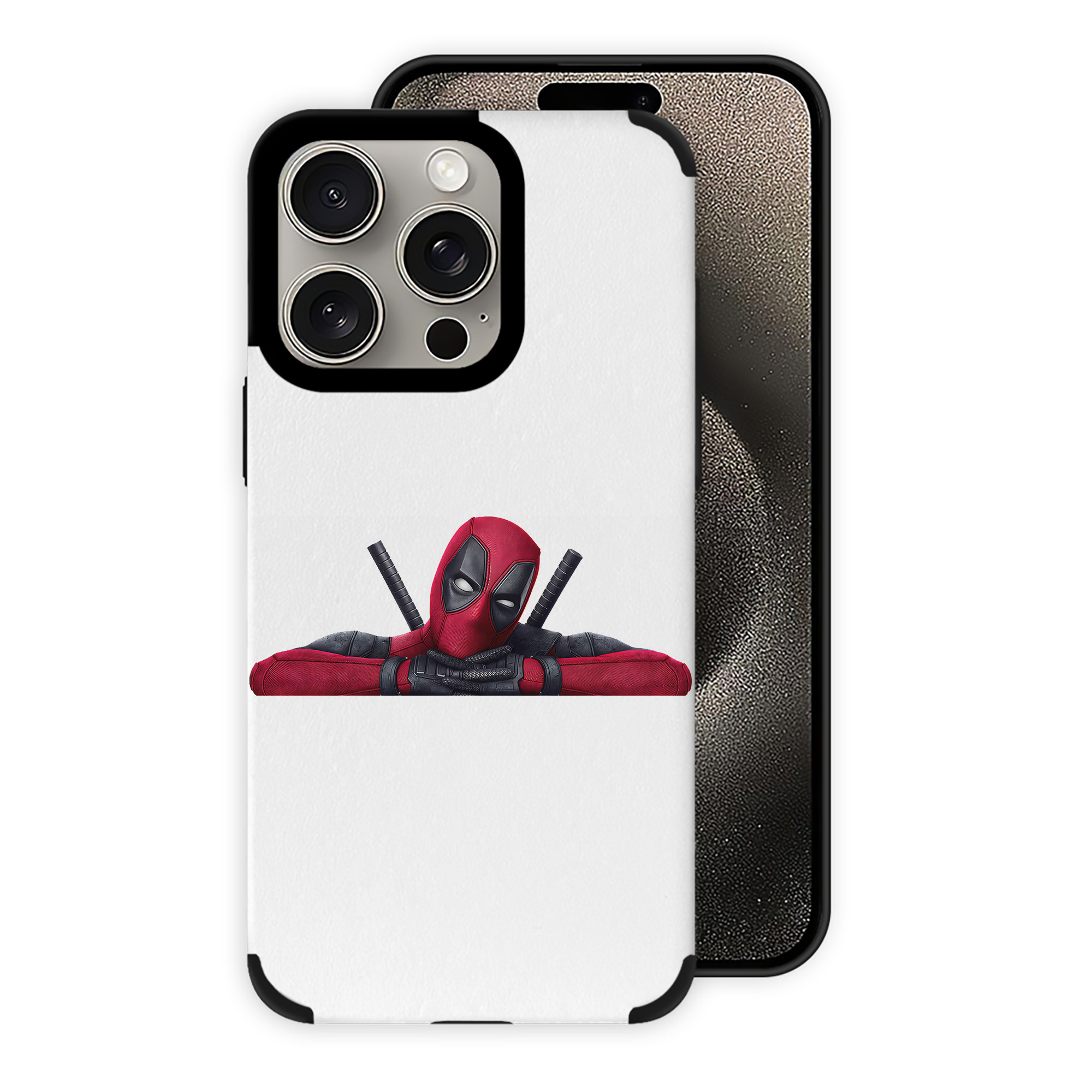 （画像用） Deadpool デッドプール 【iPhone15ProMax対応】 PUレザー スマホケース 耐衝撃＆黄変防止