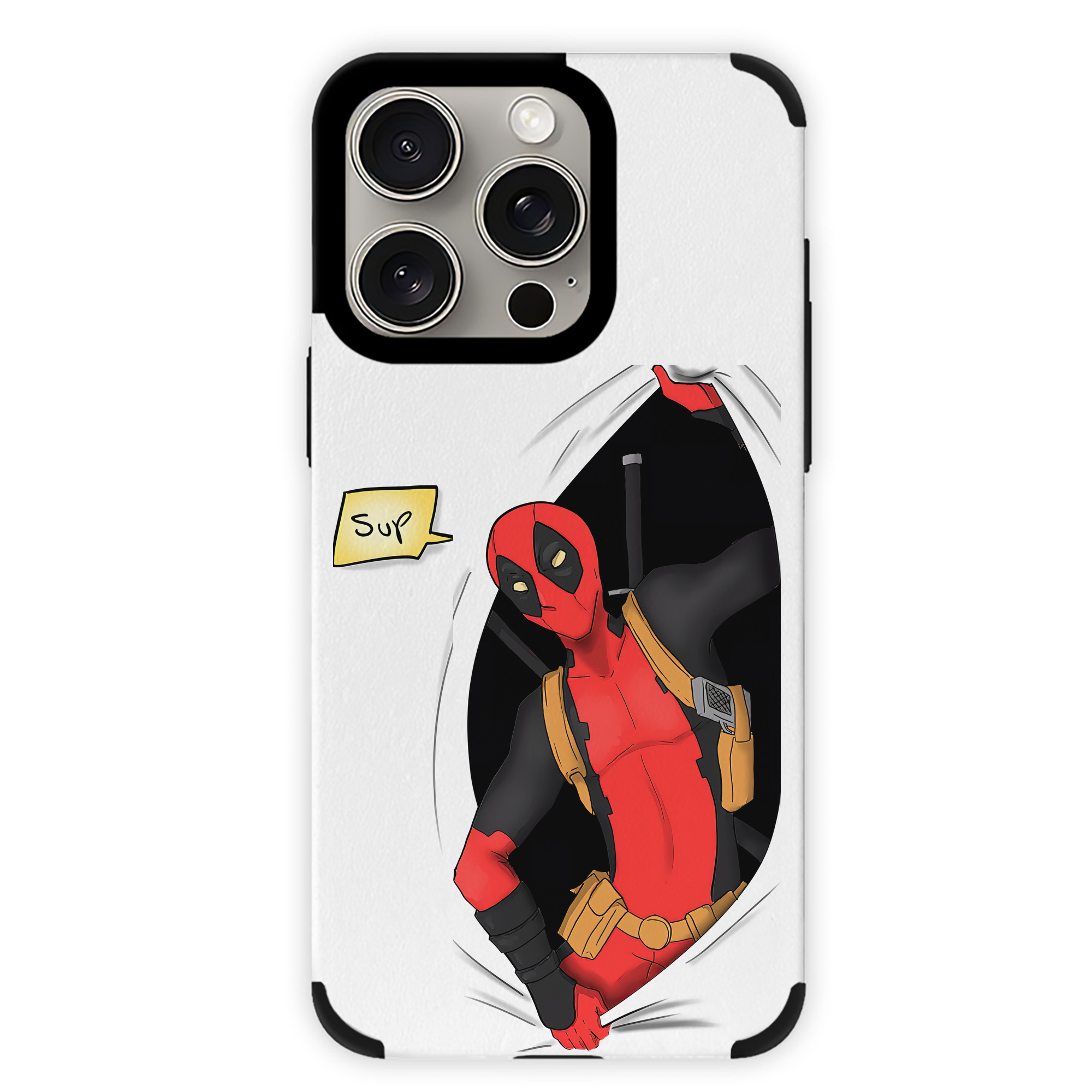 （画像用） Deadpool デッドプール 【iPhone15ProMax対応】 PUレザー スマホケース 耐衝撃＆黄変防止