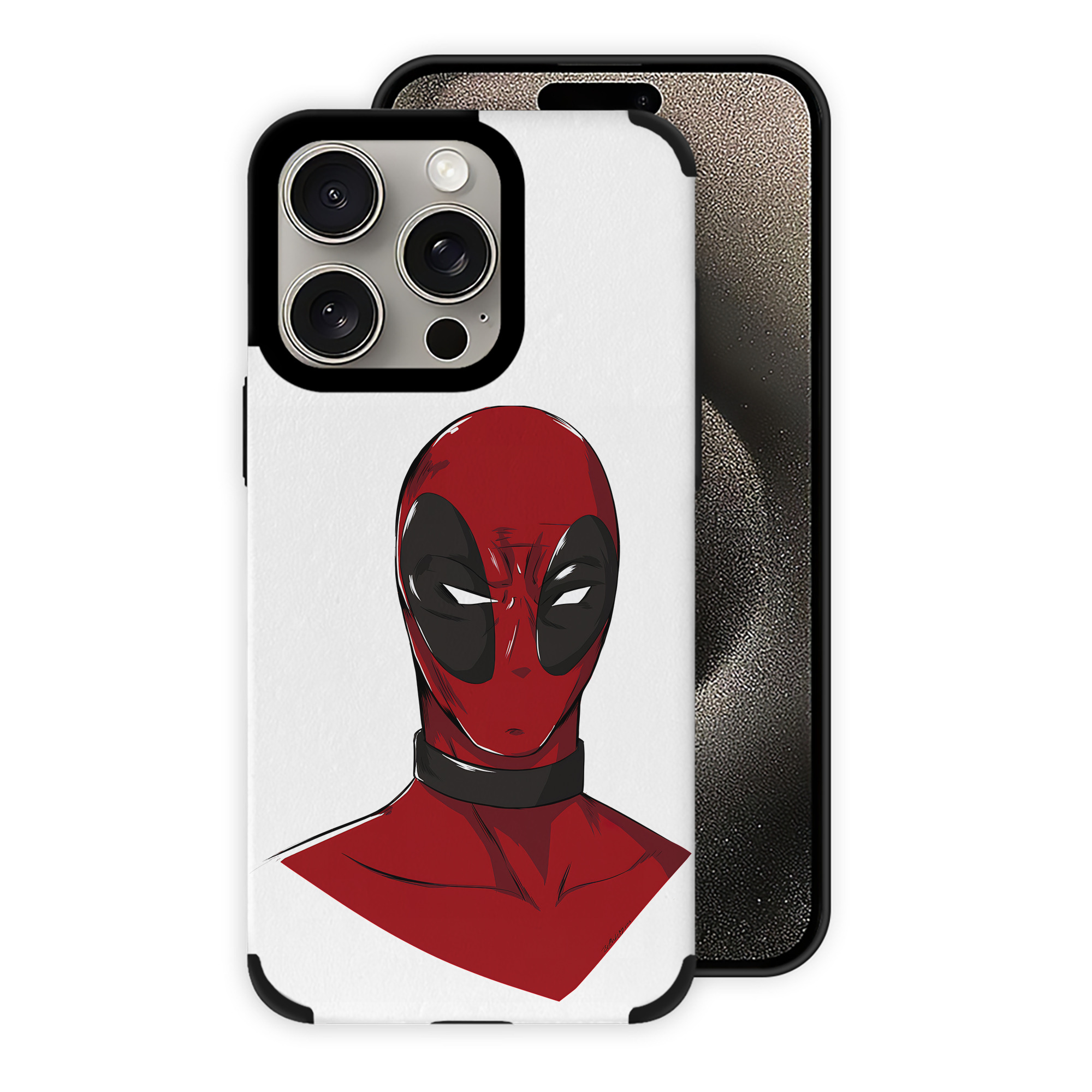 （画像用） Deadpool デッドプール 【iPhone15ProMax対応】 PUレザー スマホケース 耐衝撃＆黄変防止