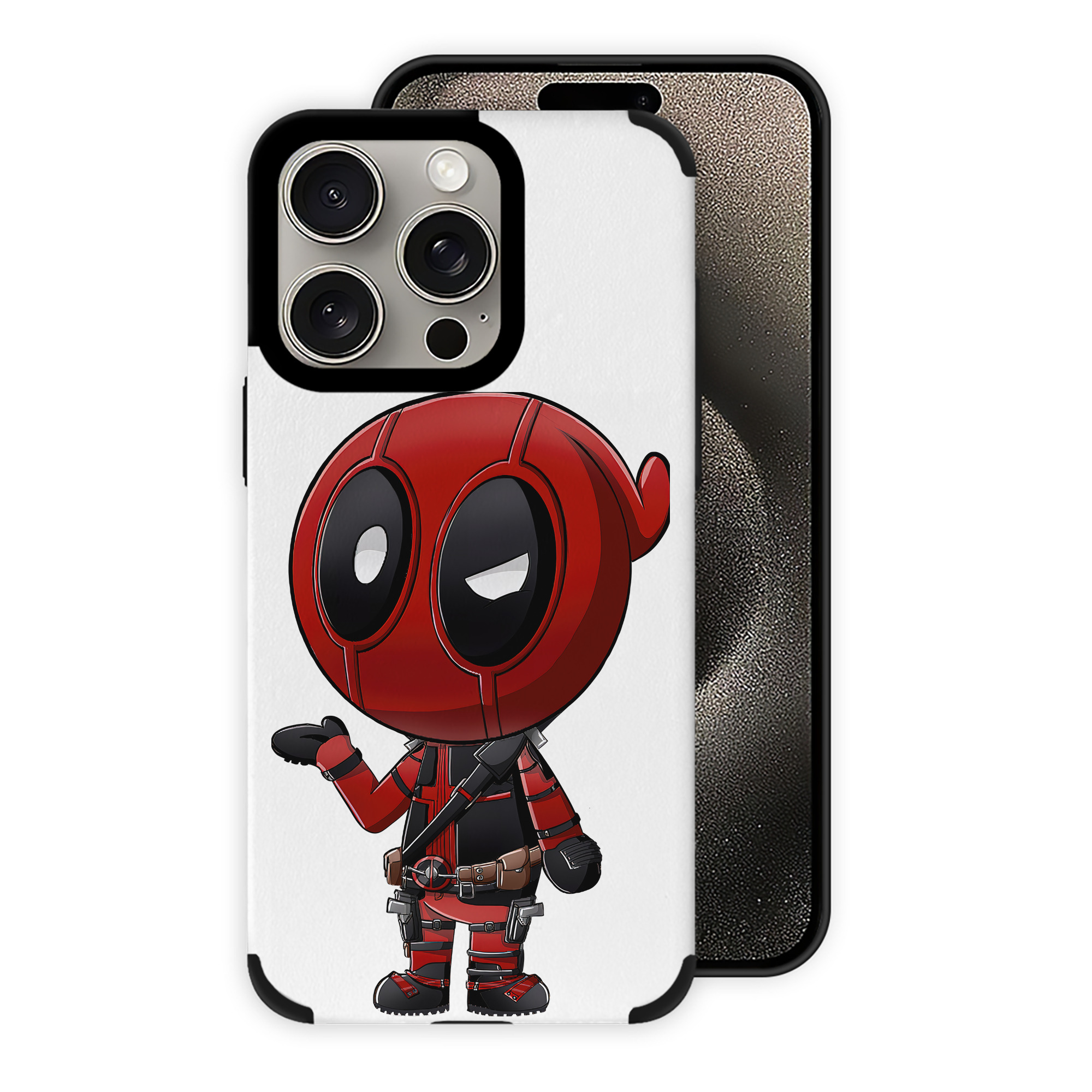 （画像用） Deadpool デッドプール 【iPhone15ProMax対応】 PUレザー スマホケース 耐衝撃＆黄変防止