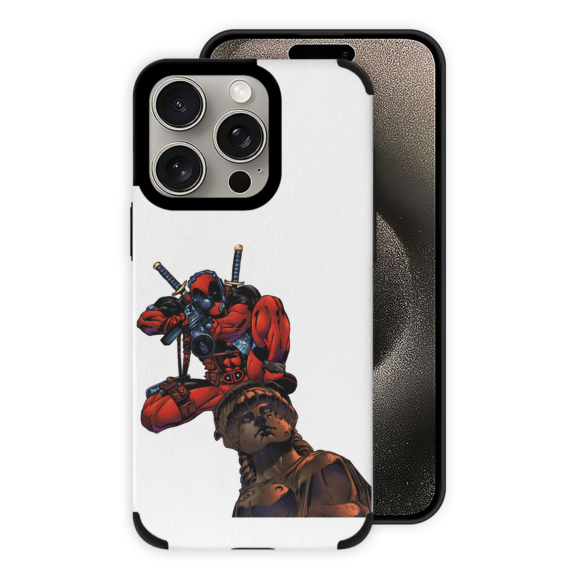 （画像用） Deadpool デッドプール 【iPhone15ProMax対応】 PUレザー スマホケース 耐衝撃＆黄変防止