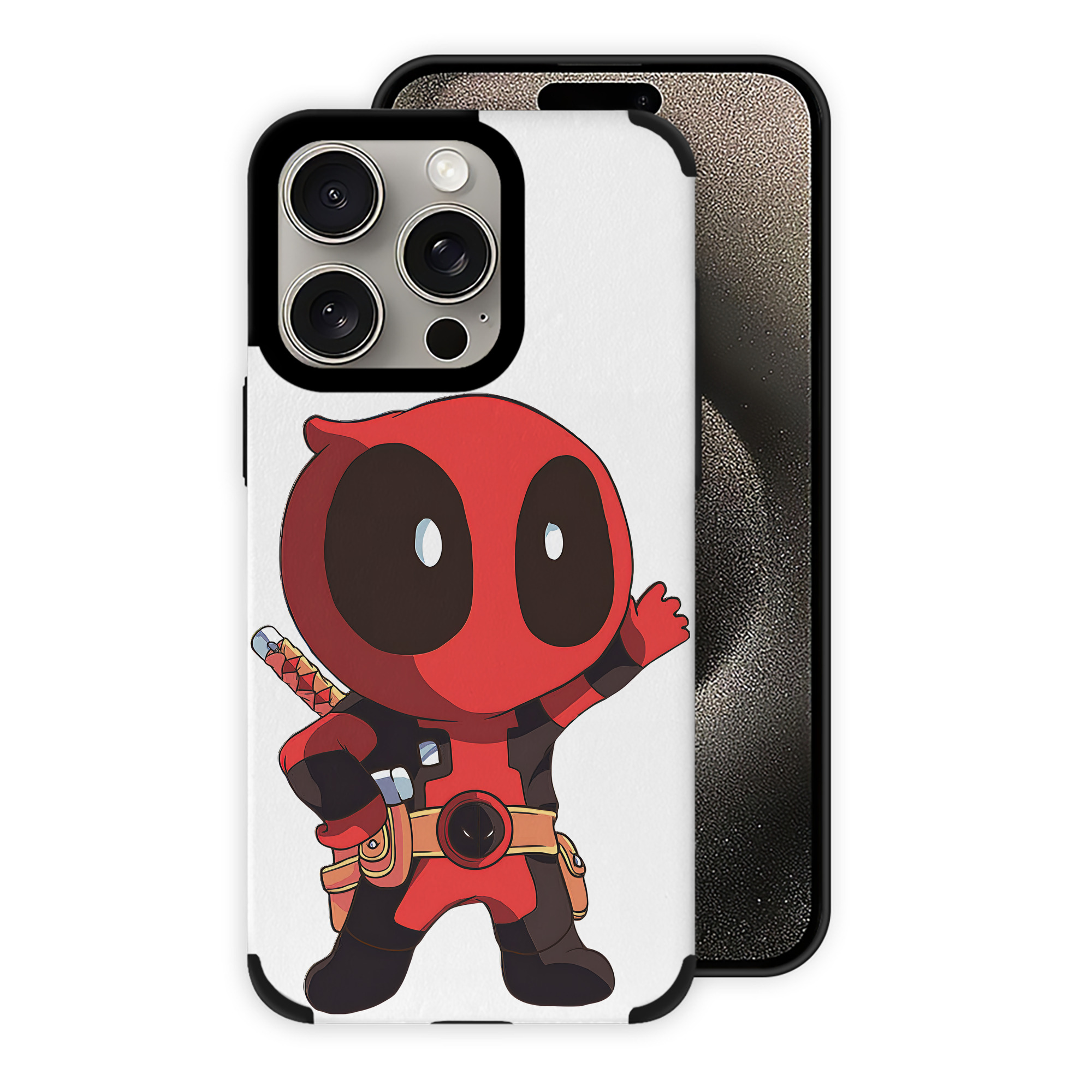 （画像用） Deadpool デッドプール 【iPhone15ProMax対応】 PUレザー スマホケース 耐衝撃＆黄変防止