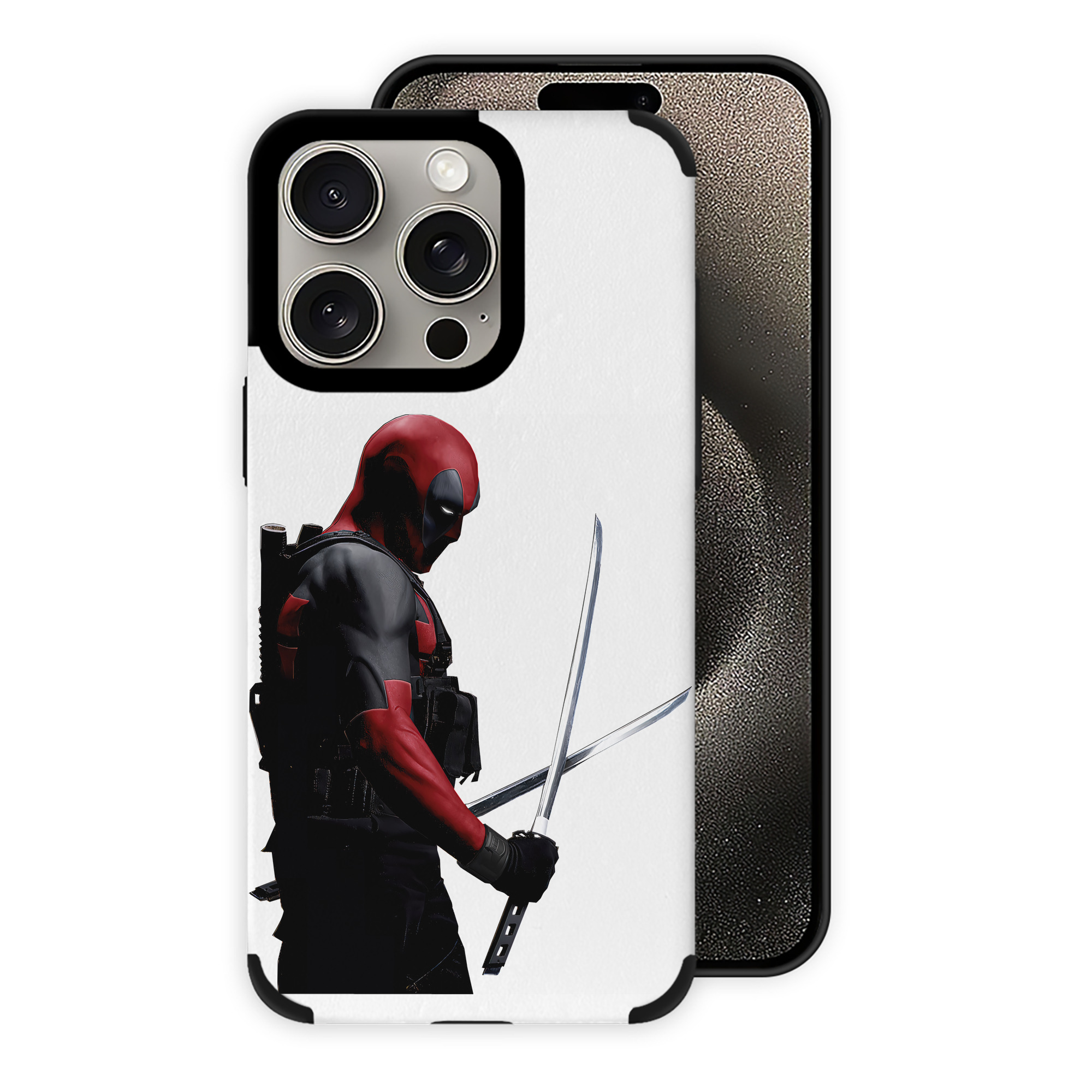 （画像用） Deadpool デッドプール 【iPhone15ProMax対応】 PUレザー スマホケース 耐衝撃＆黄変防止