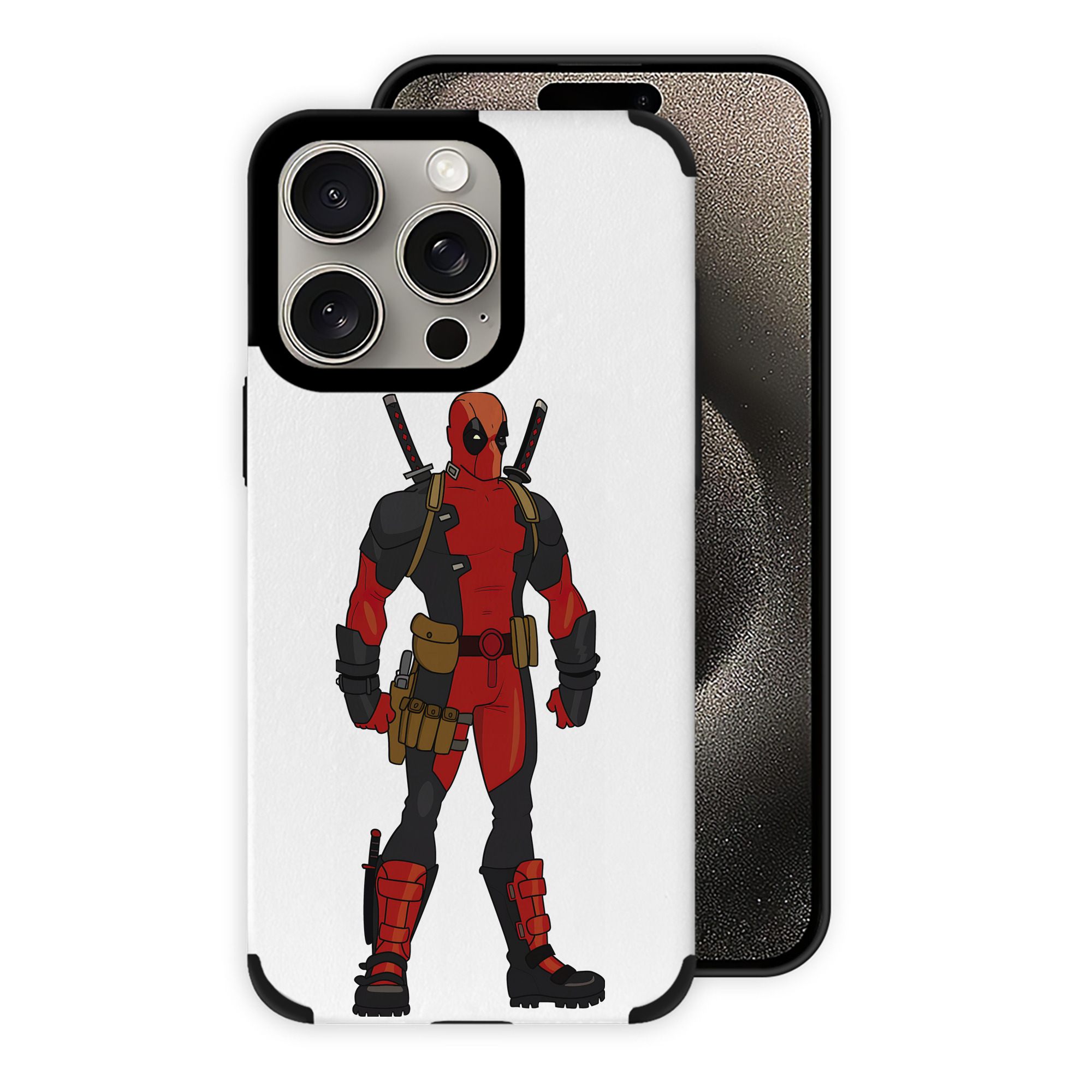 （画像用） Deadpool デッドプール 【iPhone15ProMax対応】 PUレザー スマホケース 耐衝撃＆黄変防止