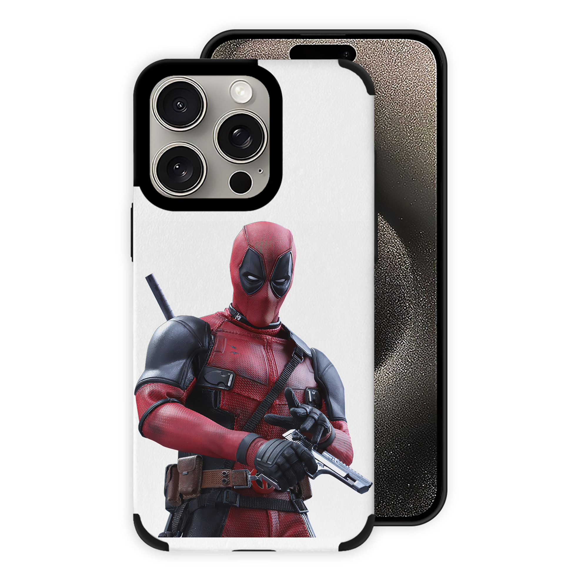 （画像用） Deadpool デッドプール 【iPhone15ProMax対応】 PUレザー スマホケース 耐衝撃＆黄変防止