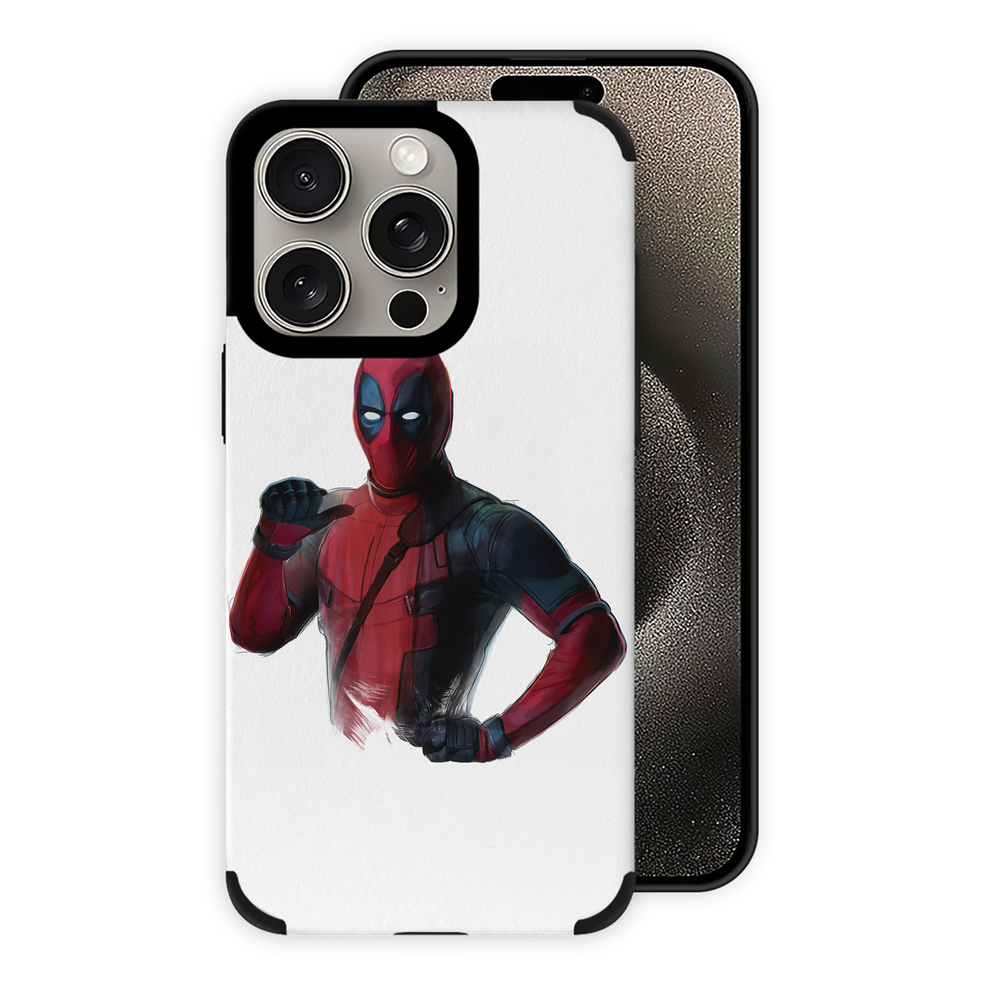 （画像用） Deadpool デッドプール 【iPhone15ProMax対応】 PUレザー スマホケース 耐衝撃＆黄変防止