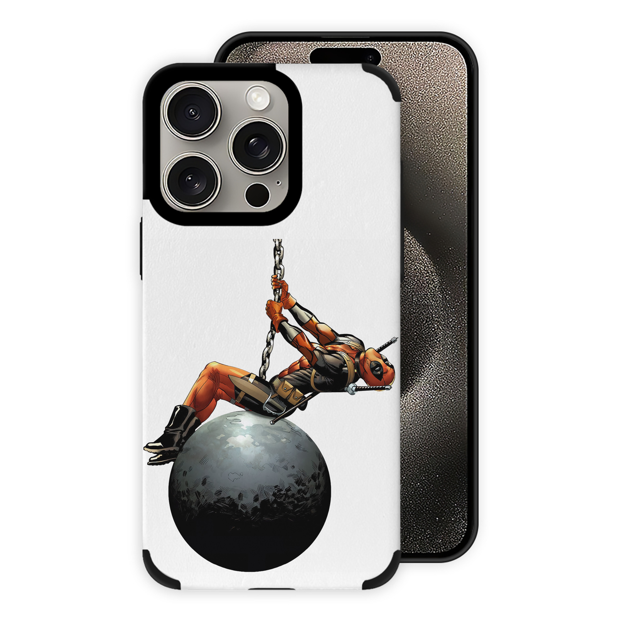 （画像用） Deadpool デッドプール 【iPhone15ProMax対応】 PUレザー スマホケース 耐衝撃＆黄変防止