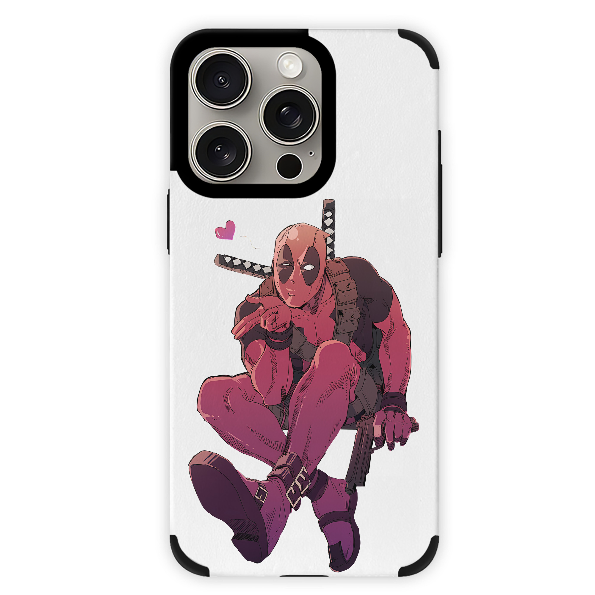 （画像用） Deadpool デッドプール 【iPhone15ProMax対応】 PUレザー スマホケース 耐衝撃＆黄変防止