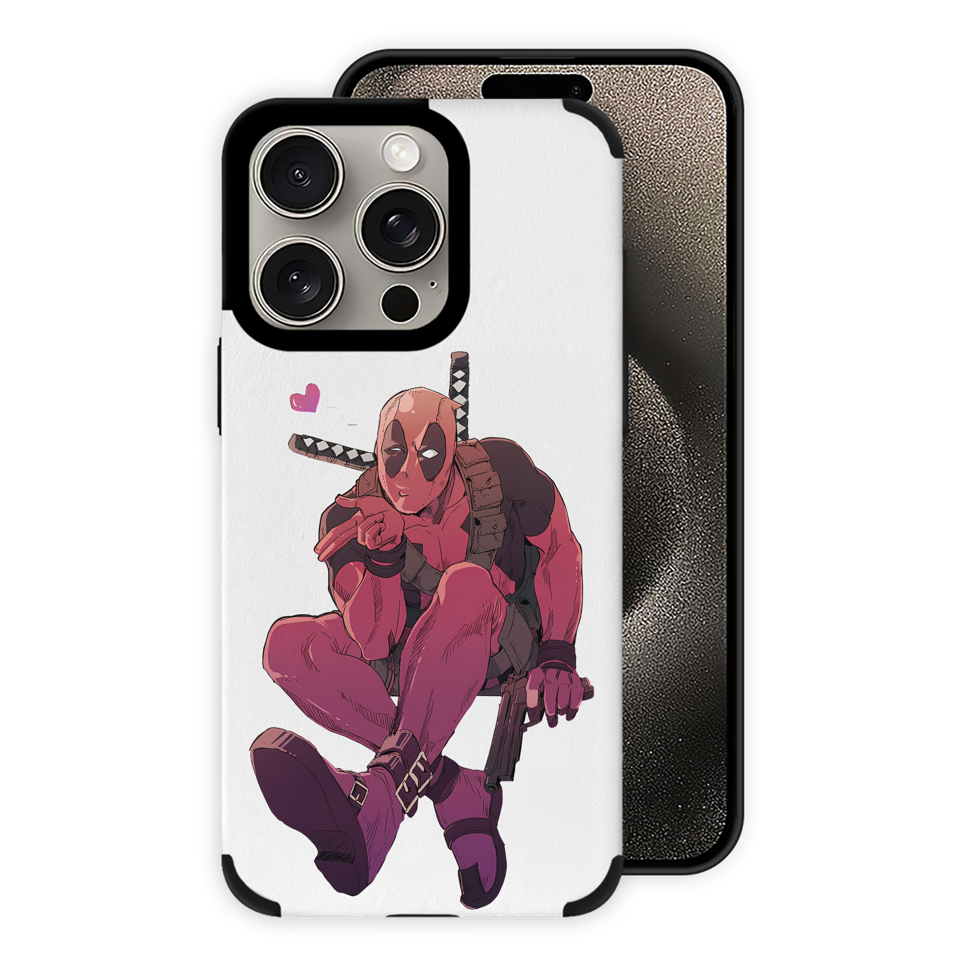 （画像用） Deadpool デッドプール 【iPhone15ProMax対応】 PUレザー スマホケース 耐衝撃＆黄変防止