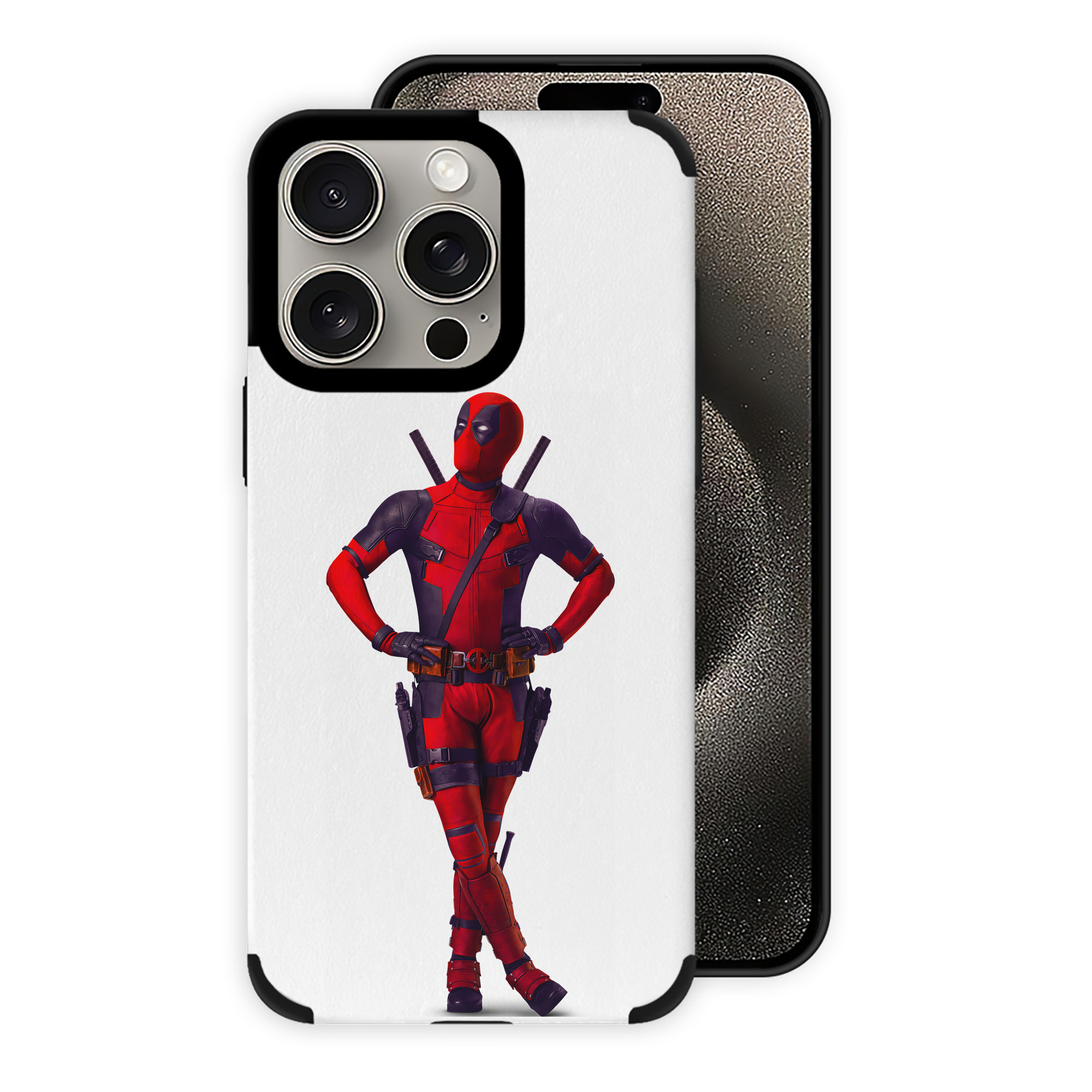 （画像用） Deadpool デッドプール 【iPhone15ProMax対応】 PUレザー スマホケース 耐衝撃＆黄変防止