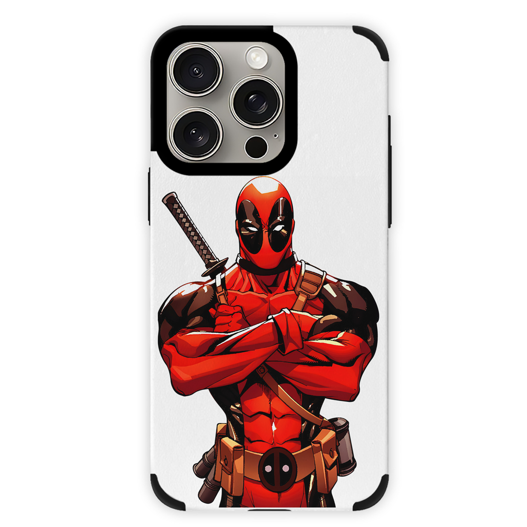 （画像用） Deadpool デッドプール 【iPhone15ProMax対応】 PUレザー スマホケース 耐衝撃＆黄変防止