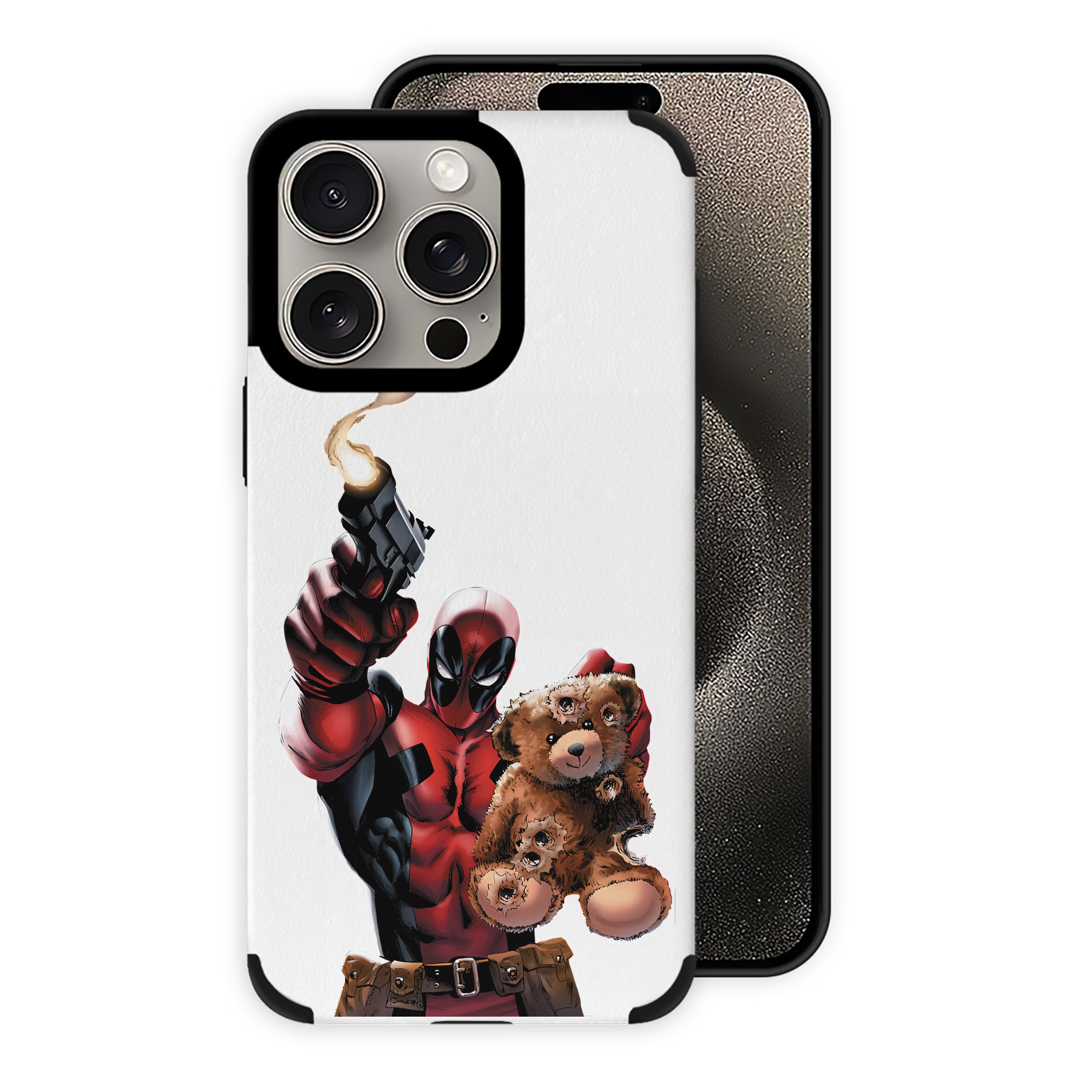 （画像用） Deadpool デッドプール 【iPhone15ProMax対応】 PUレザー スマホケース 耐衝撃＆黄変防止