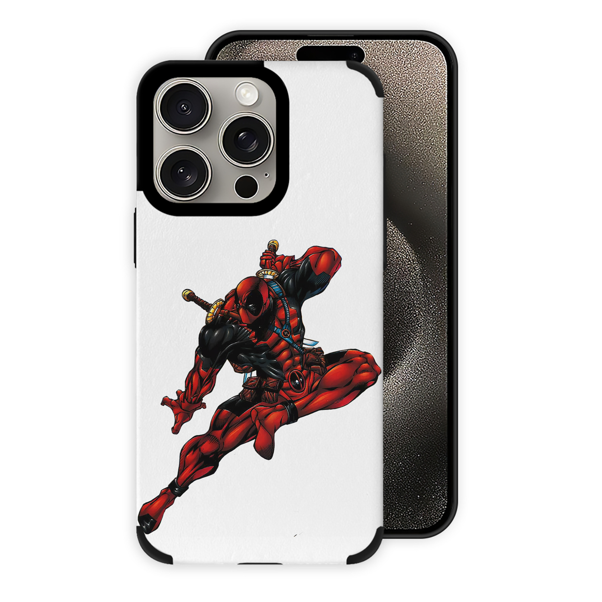 （画像用） Deadpool デッドプール 【iPhone15ProMax対応】 PUレザー スマホケース 耐衝撃＆黄変防止