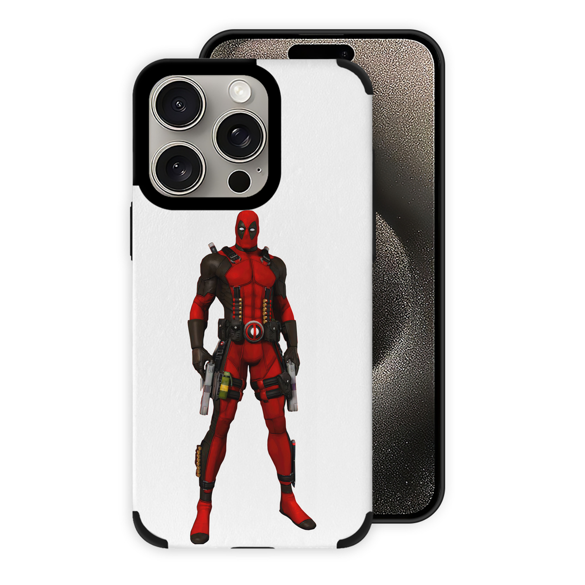 （画像用） Deadpool デッドプール 【iPhone15ProMax対応】 PUレザー スマホケース 耐衝撃＆黄変防止
