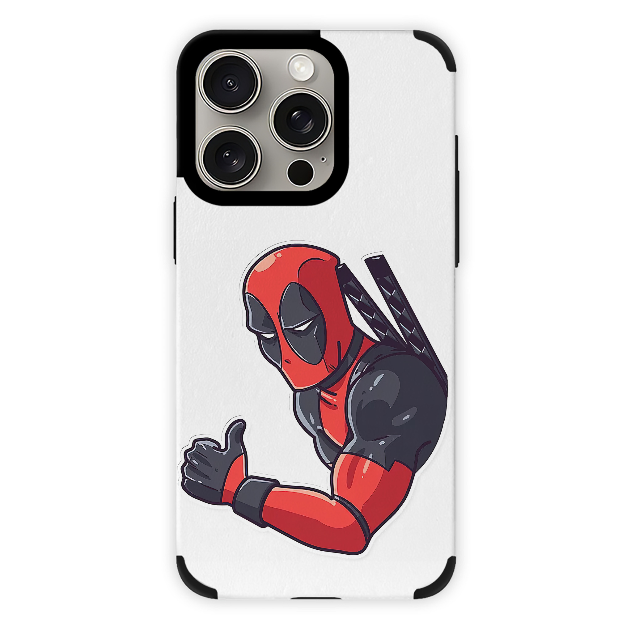 （画像用） Deadpool デッドプール 【iPhone15ProMax対応】 PUレザー スマホケース 耐衝撃＆黄変防止