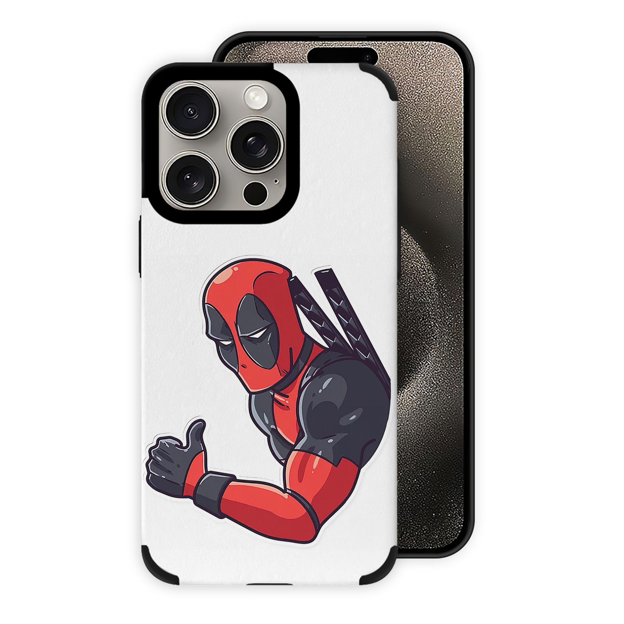 （画像用） Deadpool デッドプール 【iPhone15ProMax対応】 PUレザー スマホケース 耐衝撃＆黄変防止