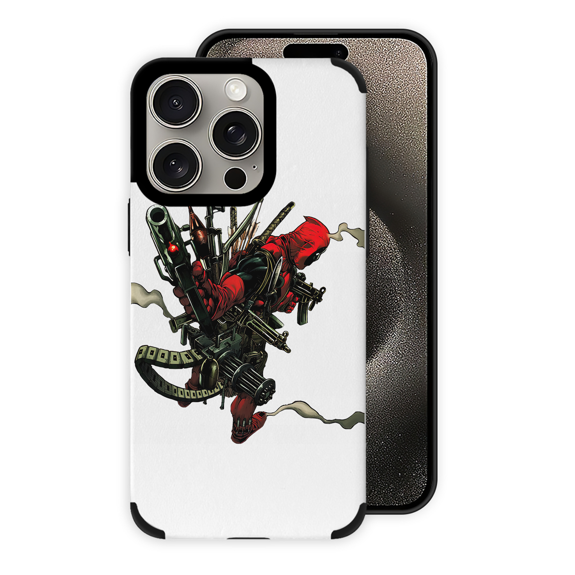 （画像用） Deadpool デッドプール 【iPhone15ProMax対応】 PUレザー スマホケース 耐衝撃＆黄変防止