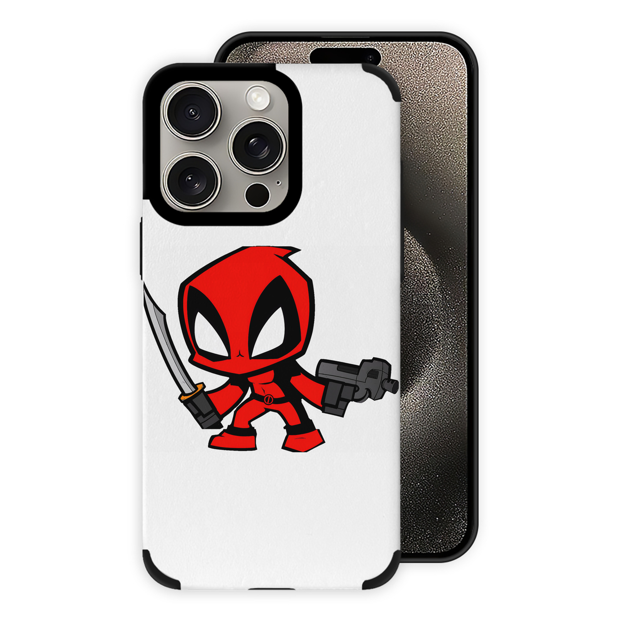 （画像用） Deadpool デッドプール 【iPhone15ProMax対応】 PUレザー スマホケース 耐衝撃＆黄変防止