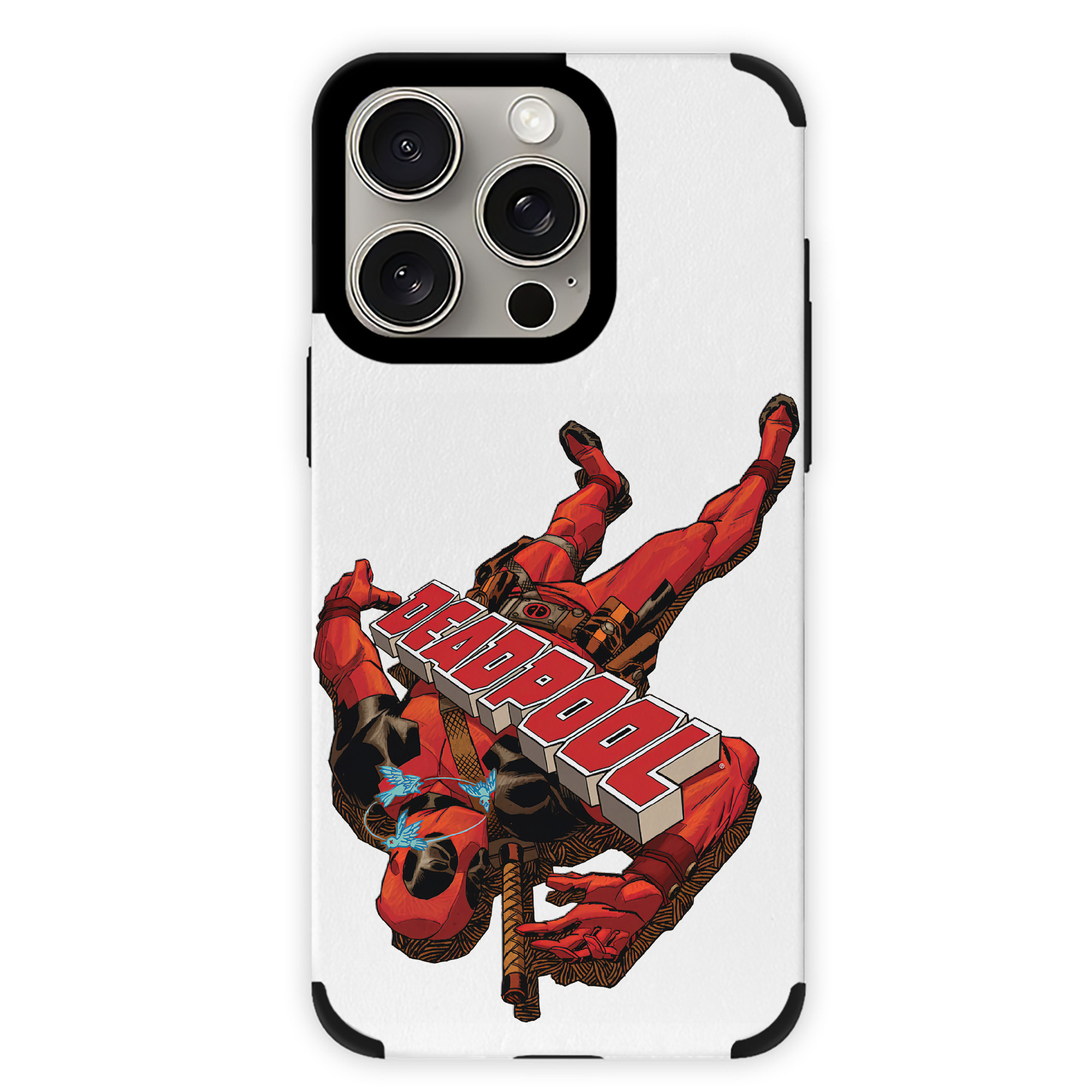 （画像用） Deadpool デッドプール 【iPhone15ProMax対応】 PUレザー スマホケース 耐衝撃＆黄変防止