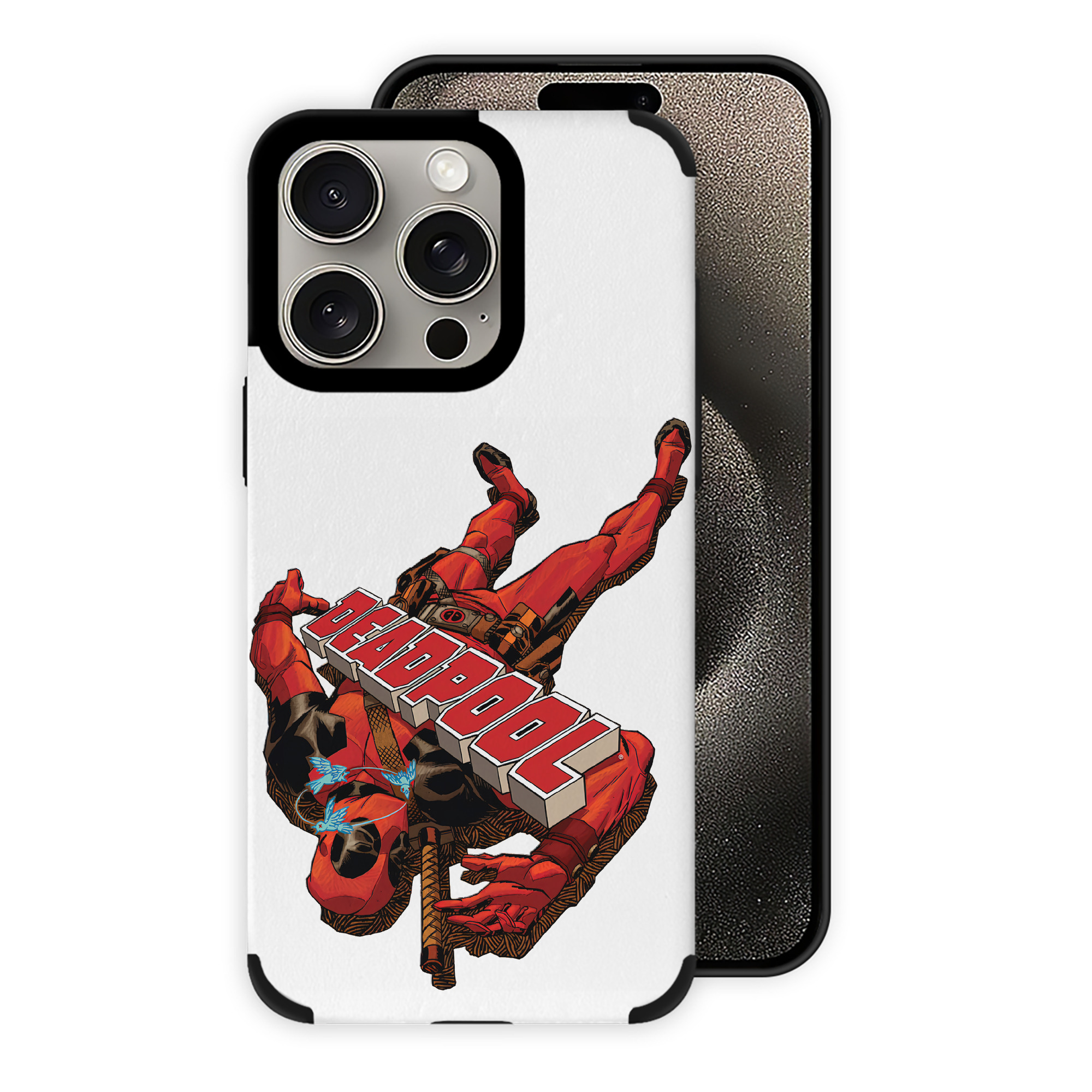 （画像用） Deadpool デッドプール 【iPhone15ProMax対応】 PUレザー スマホケース 耐衝撃＆黄変防止