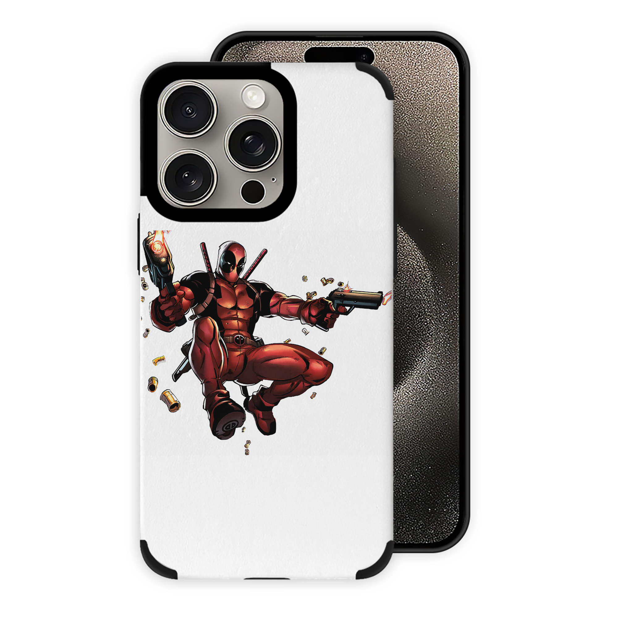 （画像用） Deadpool デッドプール 【iPhone15ProMax対応】 PUレザー スマホケース 耐衝撃＆黄変防止